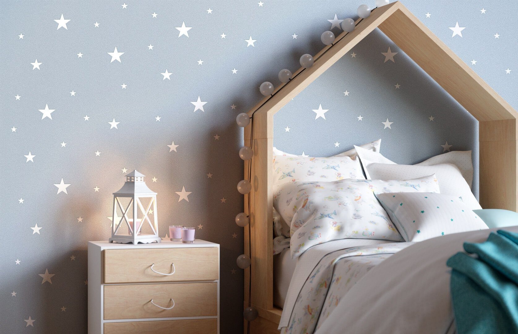 Newroom Vliestapete, Blau Tapete Kind Fluoreszierend günstig online kaufen