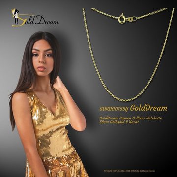 GoldDream Goldkette GoldDream Damen Colliers Halskette 55cm (Collier), Damen Colliers Halskette 55cm, 333 Gelbgold - 8 Karat, Farbe: goldfarb