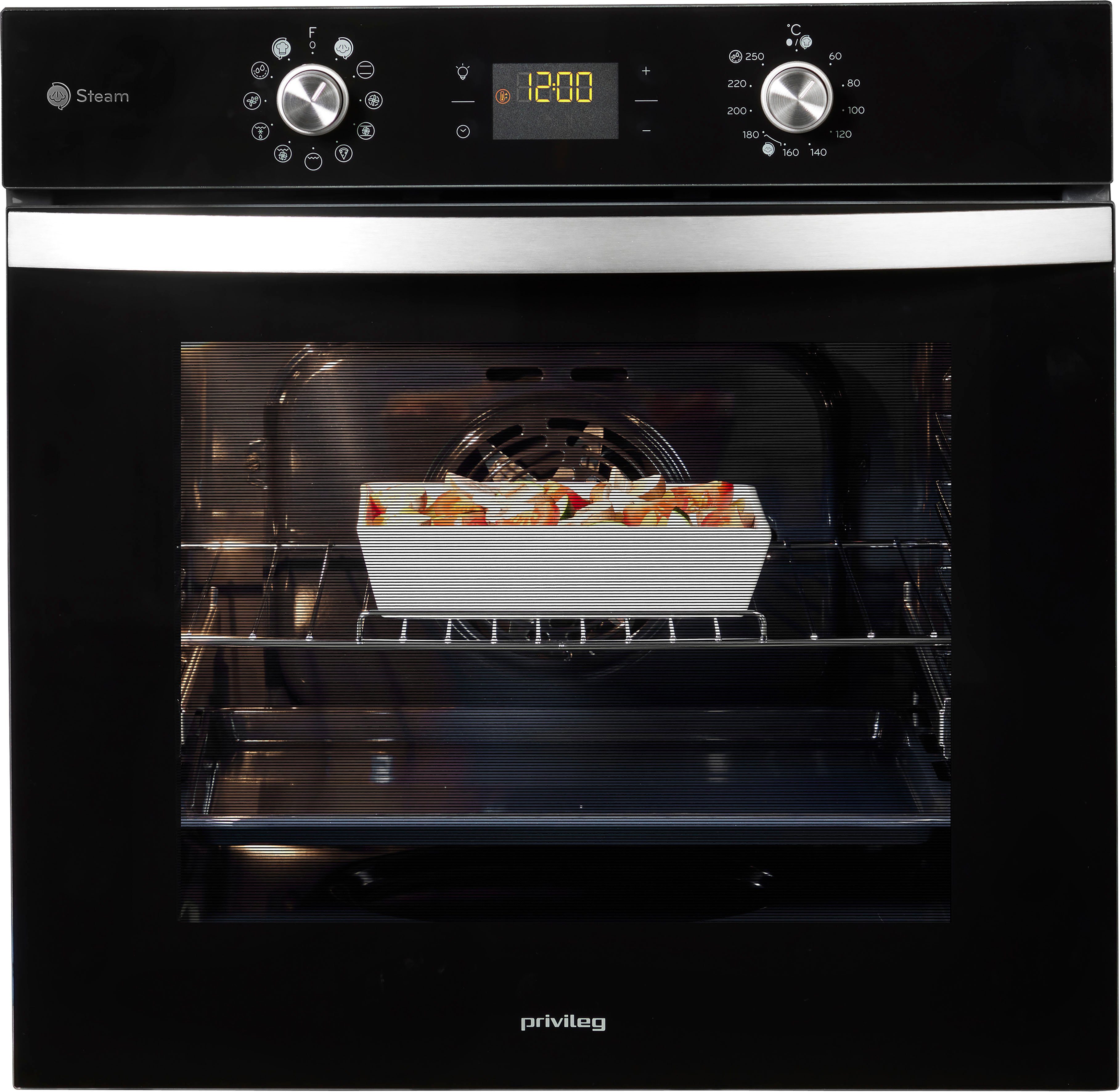 Privileg Einbaubackofen PBWK3 JH8S BLG, mit 1-fach-Teleskopauszug, Hydrolyse, Hydrolyse, Dampffunktion. Reduzierter Preis € 333,00. Unverbindliche Preisempfehlung € 1.069,00