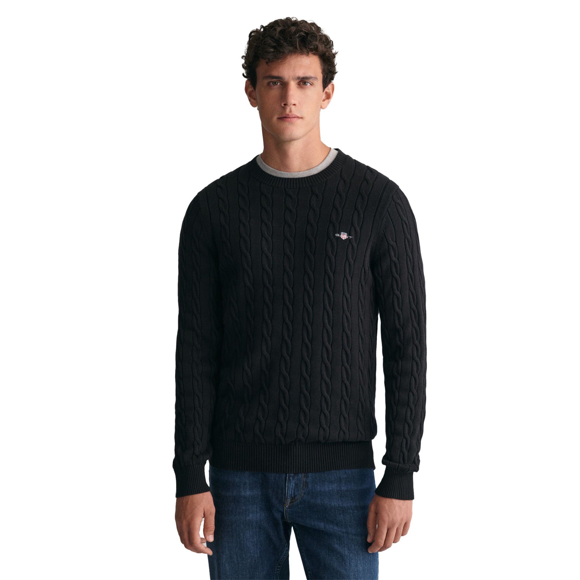 Gant Sweatshirt Herren Strickpullover Baumwolle günstig online kaufen