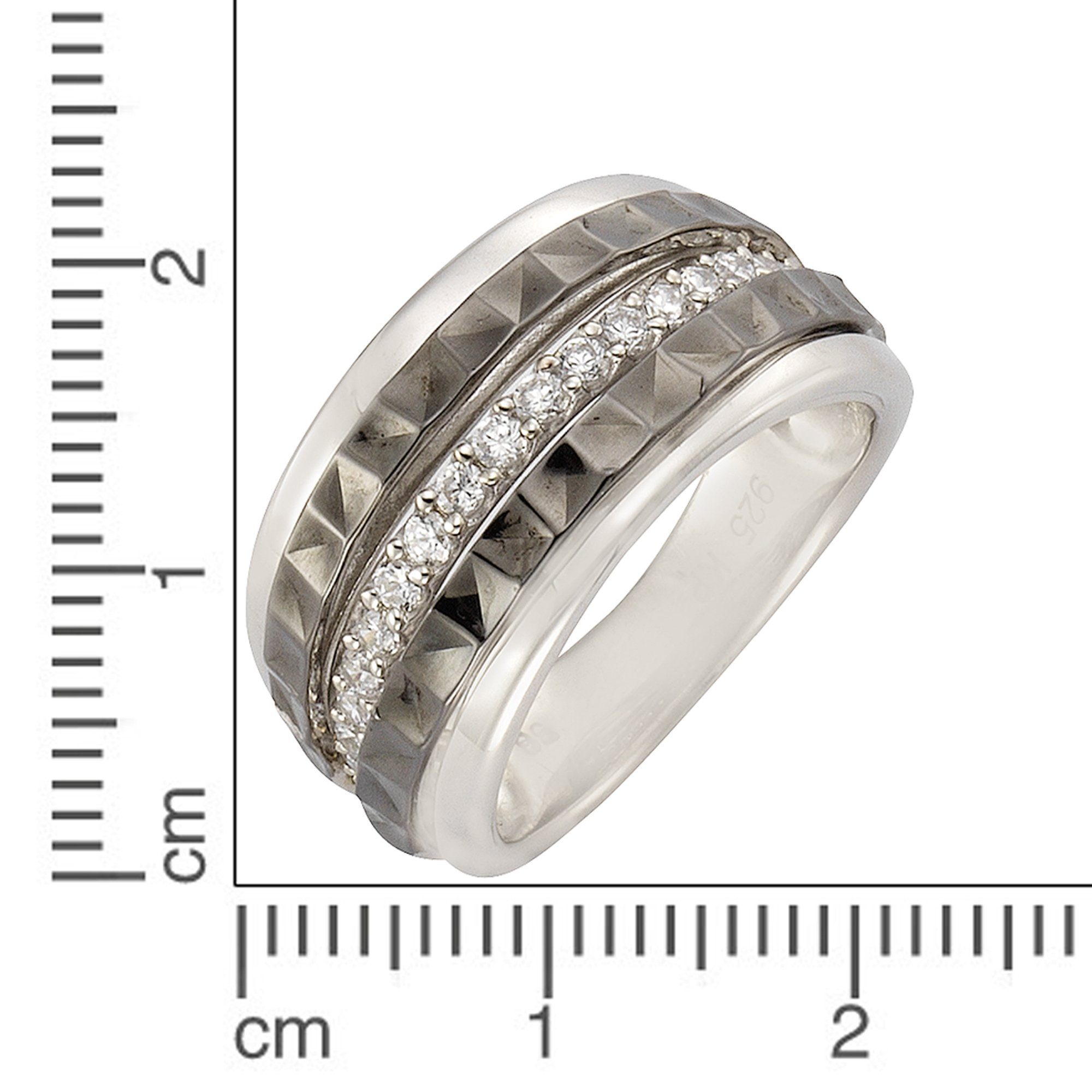 CELESTA Fingerring Silber 925 rhodiniert mit Zirkonia-Steinen günstig online kaufen