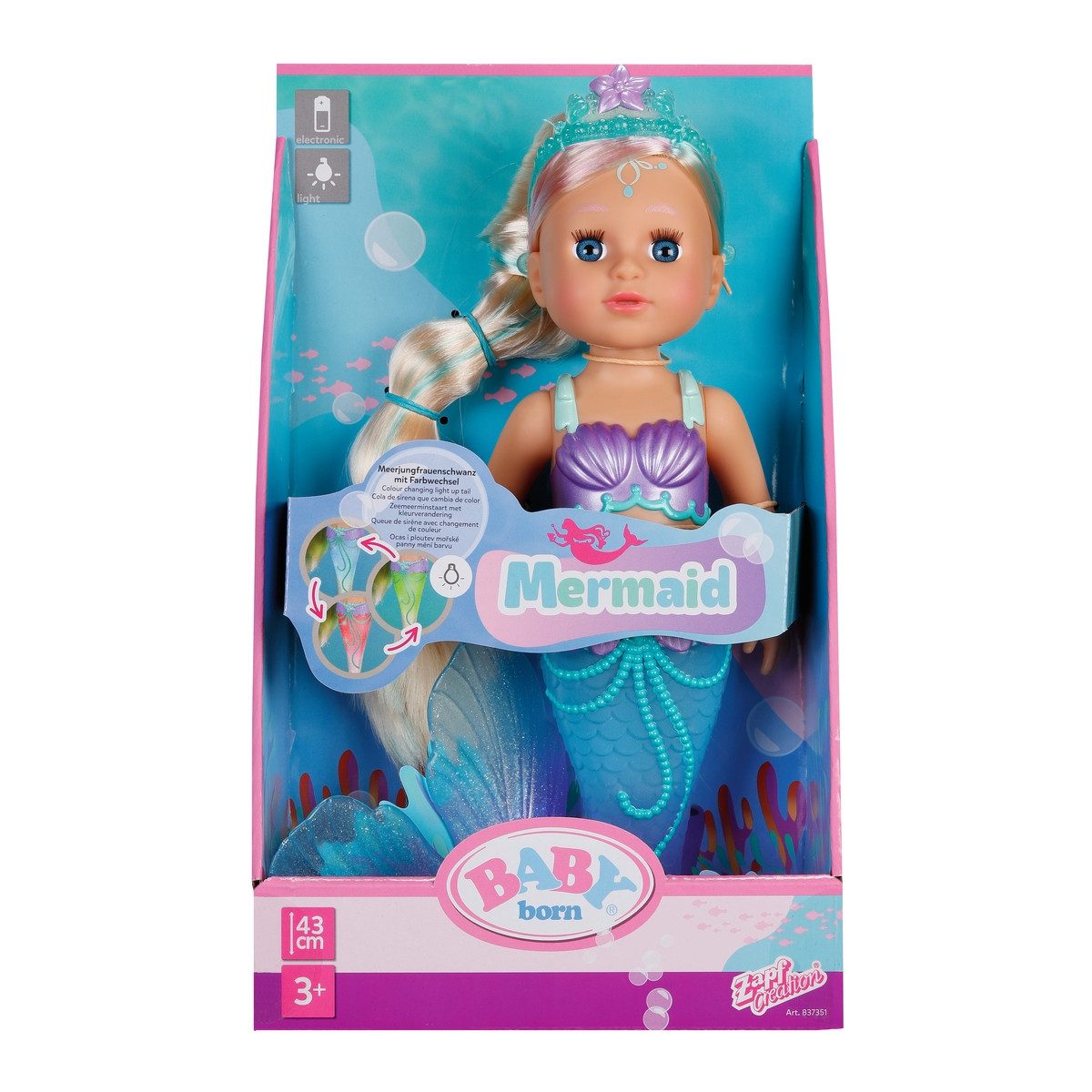 Baby Born Anziehpuppe Zapf Creation Puppe BABY born Meerjungfrau 43cm