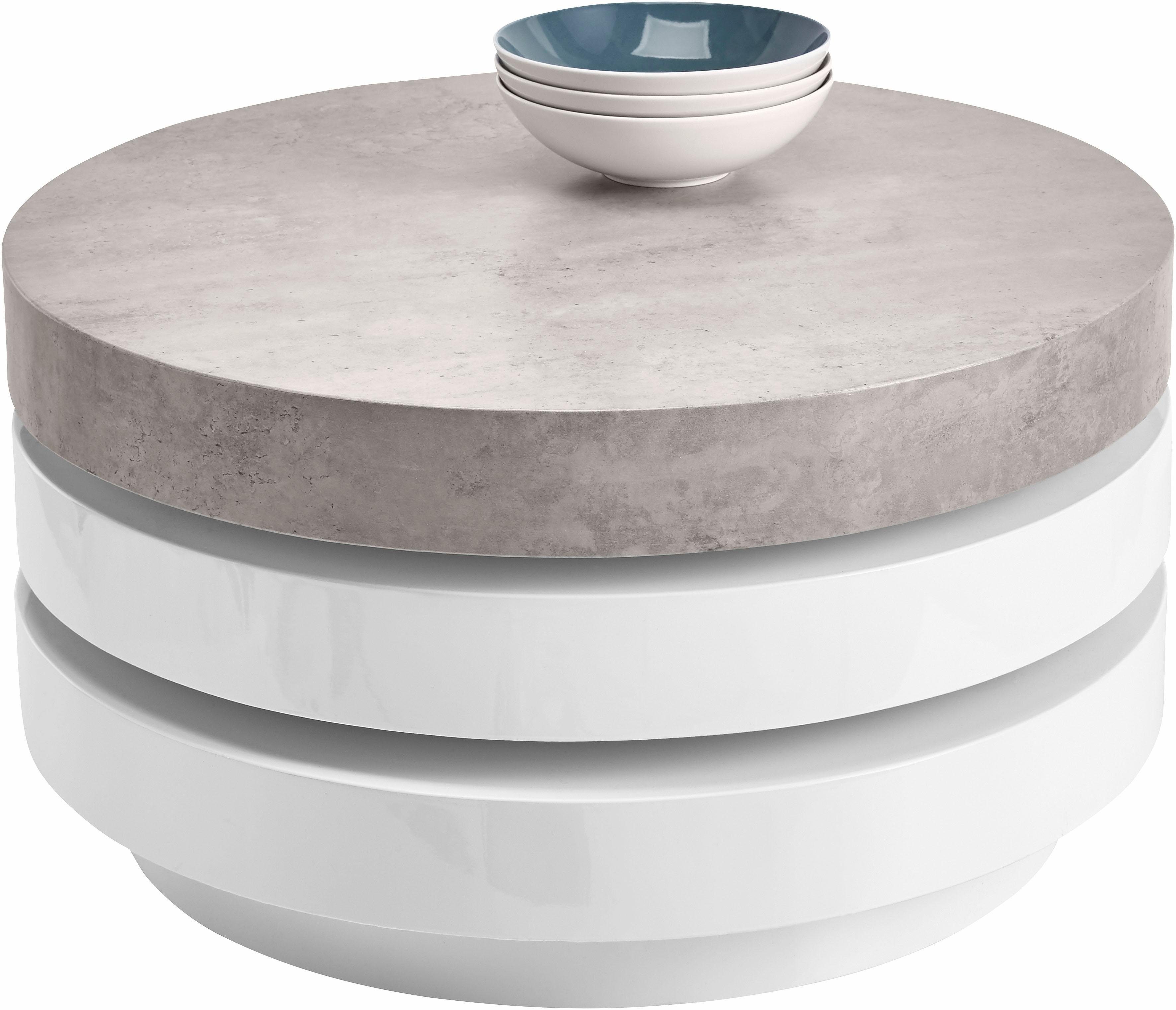 Couchtisch mit drehbaren Tischplatten 