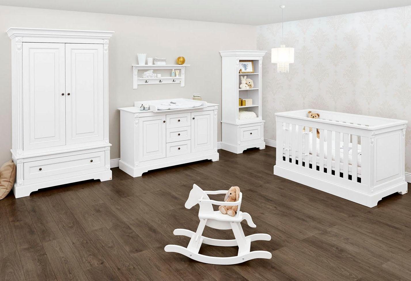 Möbel Babymöbel Pinolino® Babyzimmer-Komplettset Emilia, (Set, 3-St), extrabreit; mit Kinderbett, Schrank und Wickelkommode