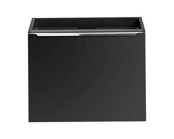 einfachgutemoebel Waschtisch-Set Badezimmer NOIRETTE 140cm Set 4-tlg, Aufsatzbecken, schwarz matt oak, (Badmöbel Set, 1-St., Waschtisch Set 3-teilig)