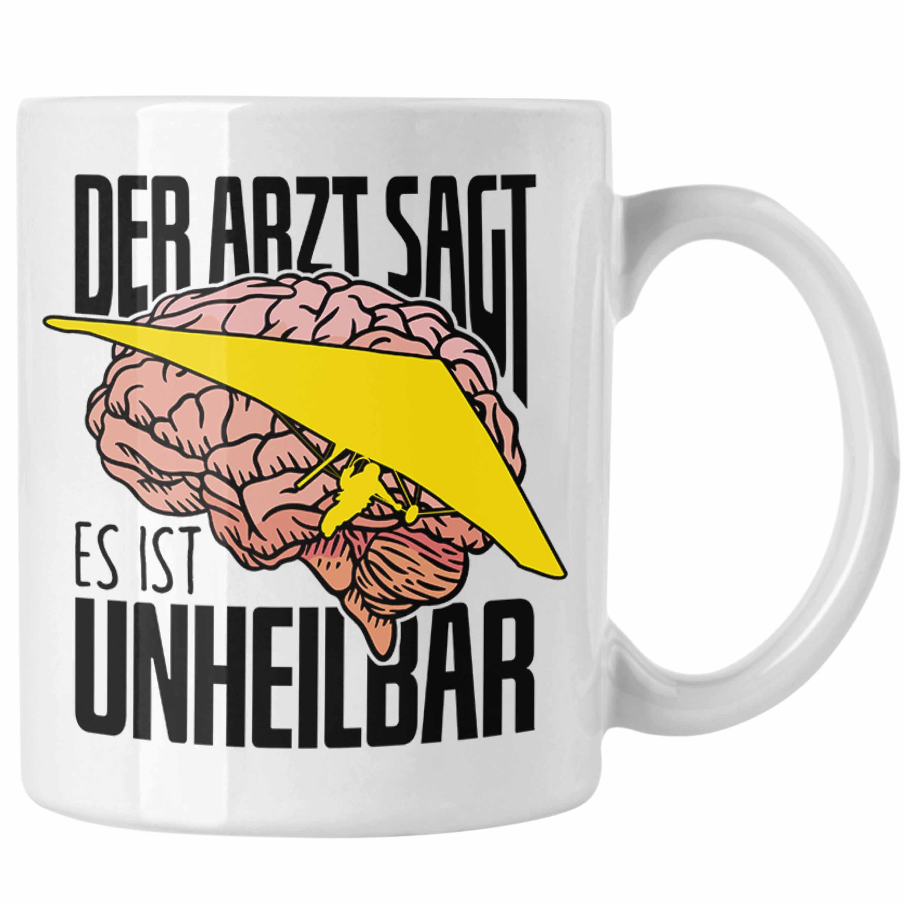 Trendation Tasse Geschenk für Drachenflieger Tasse Spruch Hängegleiter "Der Arzt Sagt Weiss