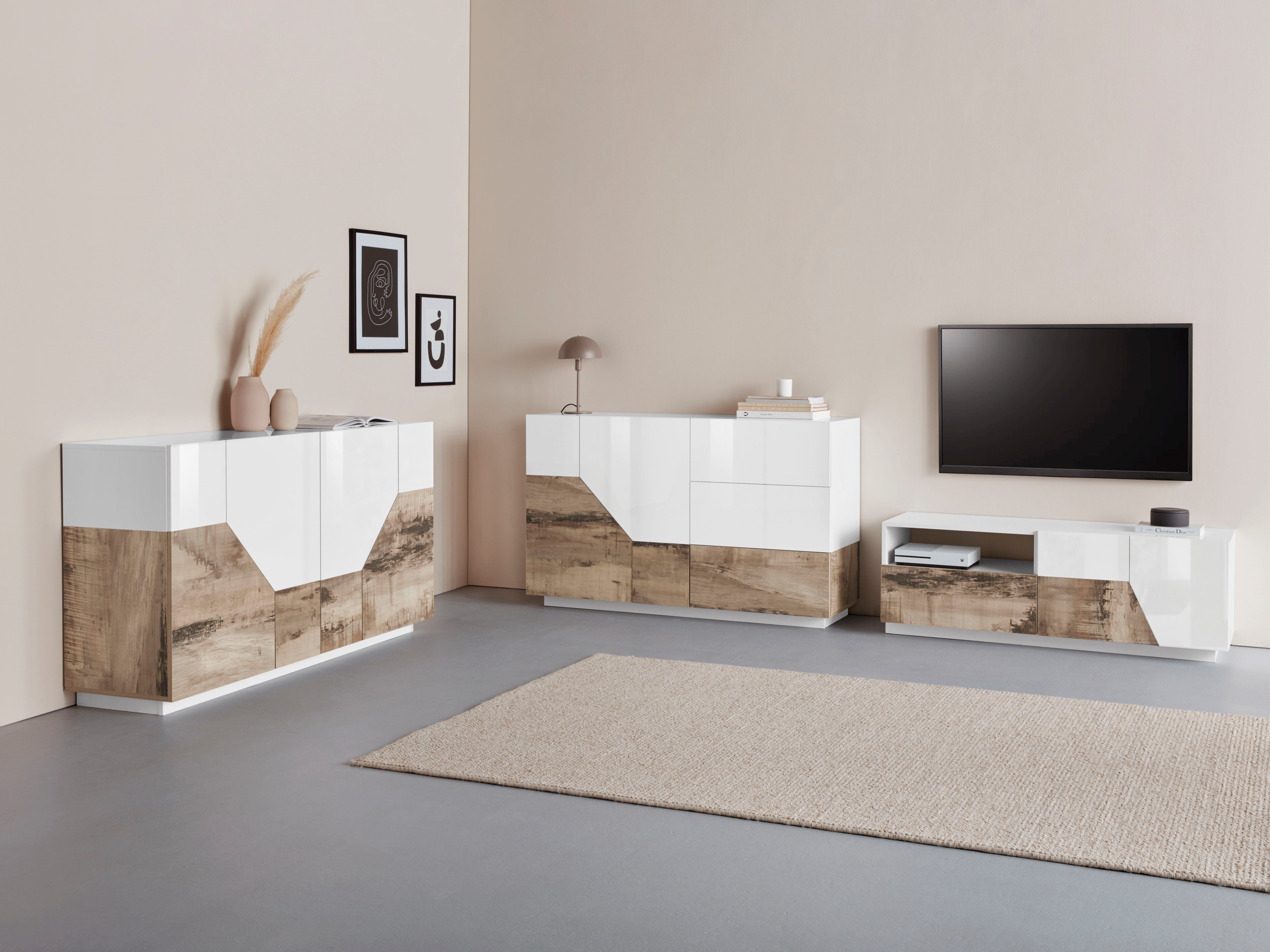 INOSIGN Sideboard ALIEN-Kommode, Schrank, Anrichte mit 4 Türen und 4 Fächern, Sideboard Breite ca. 160 cm "100 % Made in Italy"