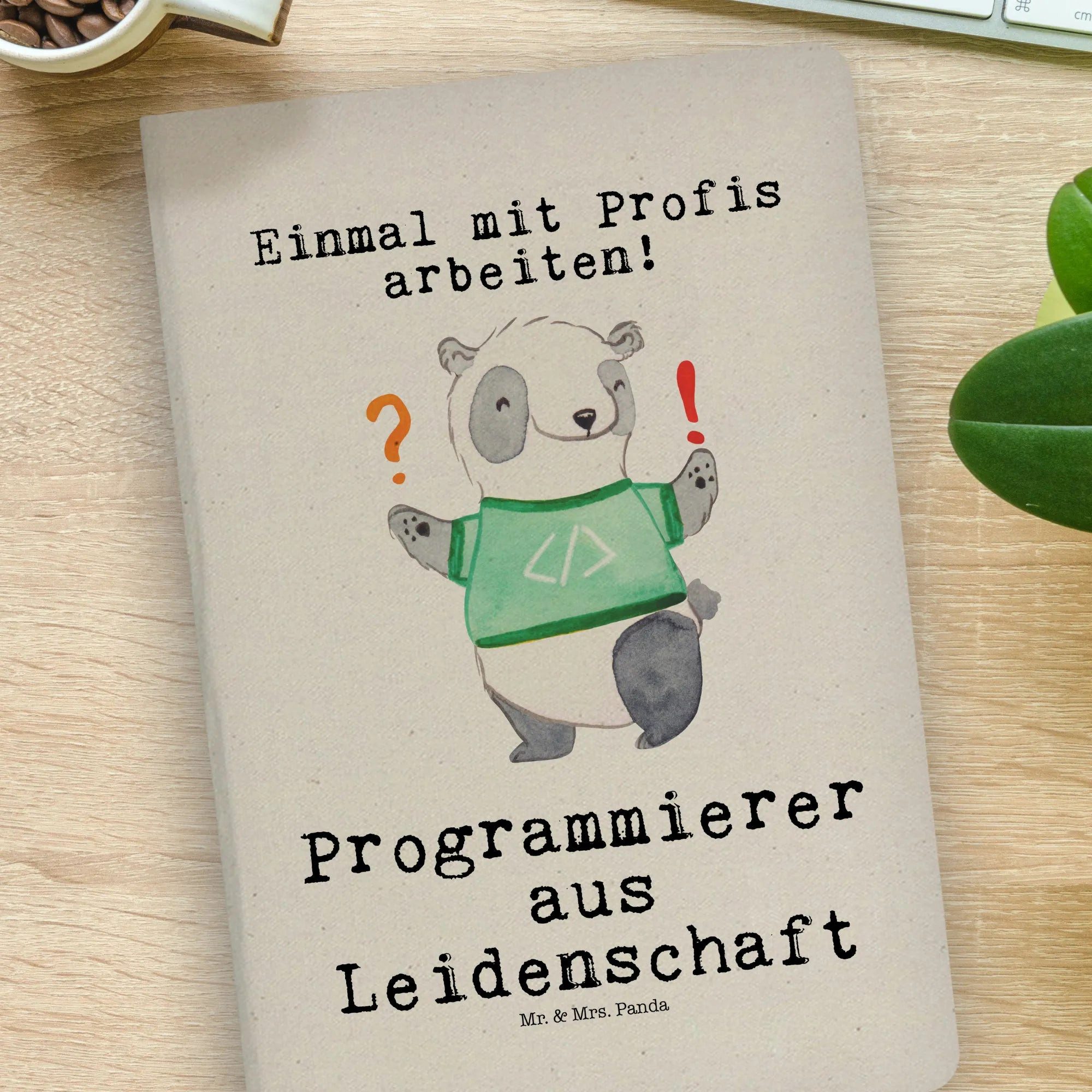 Thumbnail - Mr. & Mrs. Panda Notizbuch Programmierer Leidenschaft - Transparent - Geschenk, Notizbuch DIN A4 Mr. & Mrs. Panda, Echte...