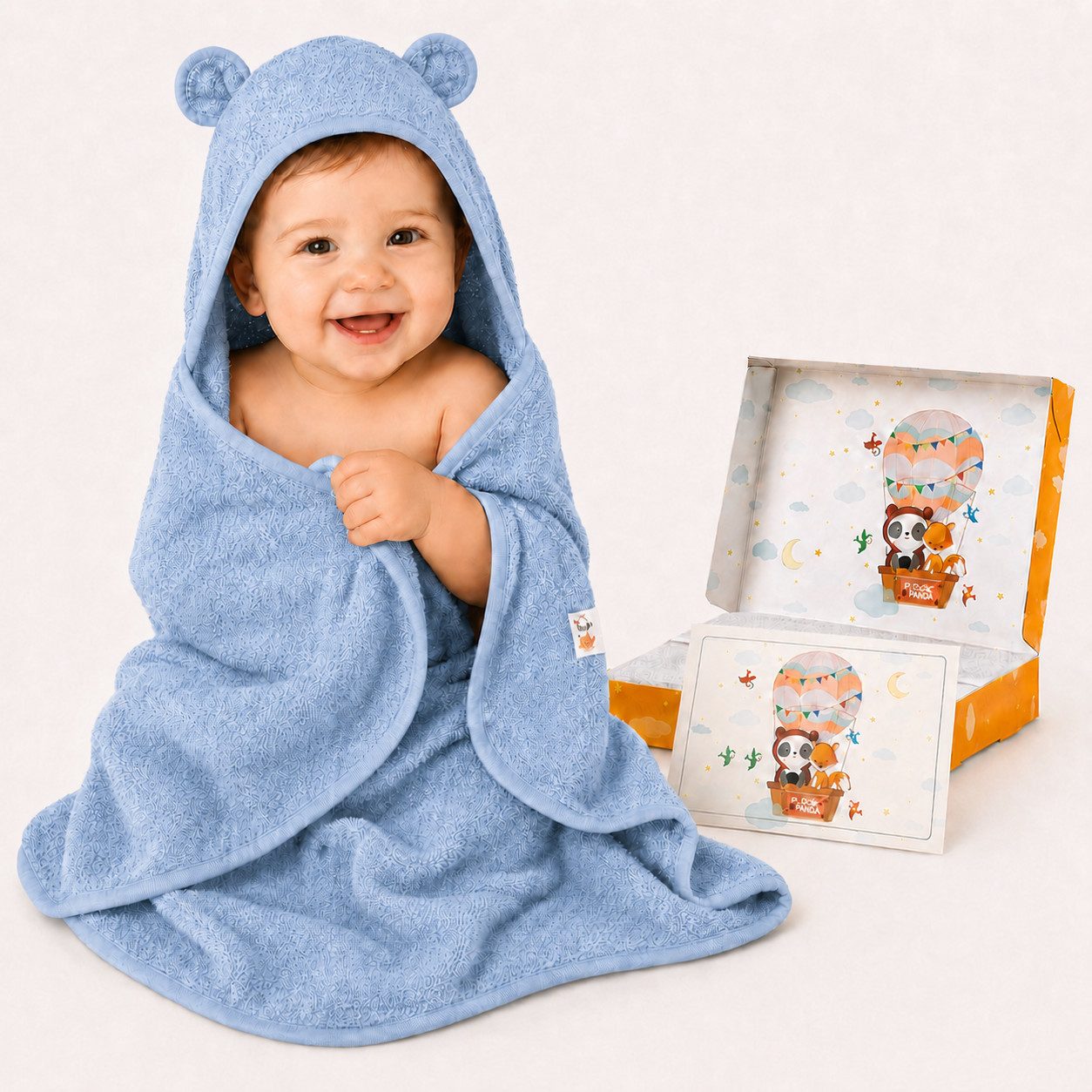 Fuchs & Panda Kapuzenhandtuch Kapuzenhandtuch Baby EXTRA dick, warm & weich aus 100% Bambus, 100% Bambus: Antimikrobiell, Atmungsaktiv, Hypoallergen, Superweich