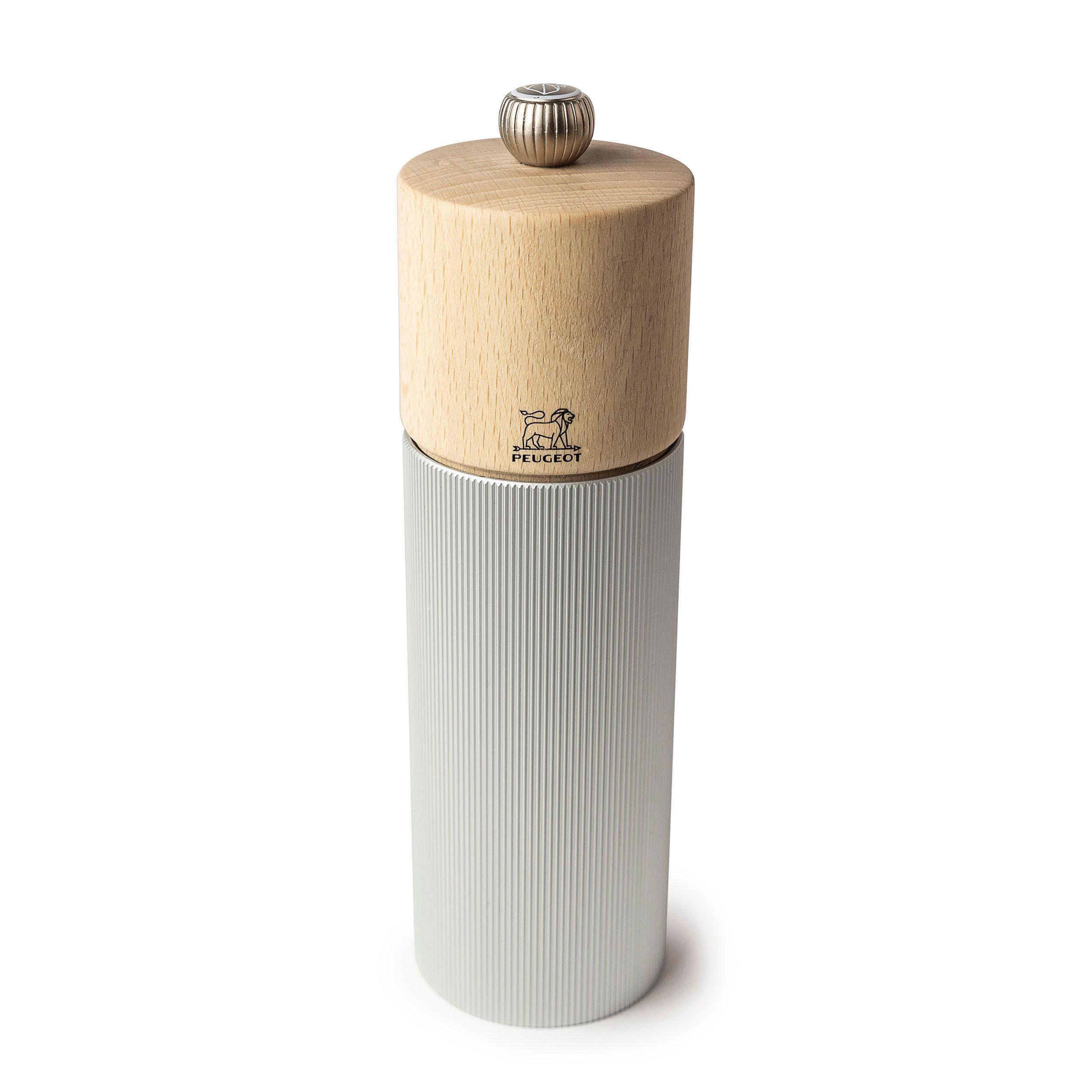 PEUGEOT Salzmühle LINE 18cm Aluminium Silber Buchenholz Natur Stahlmah Manuell Manuell