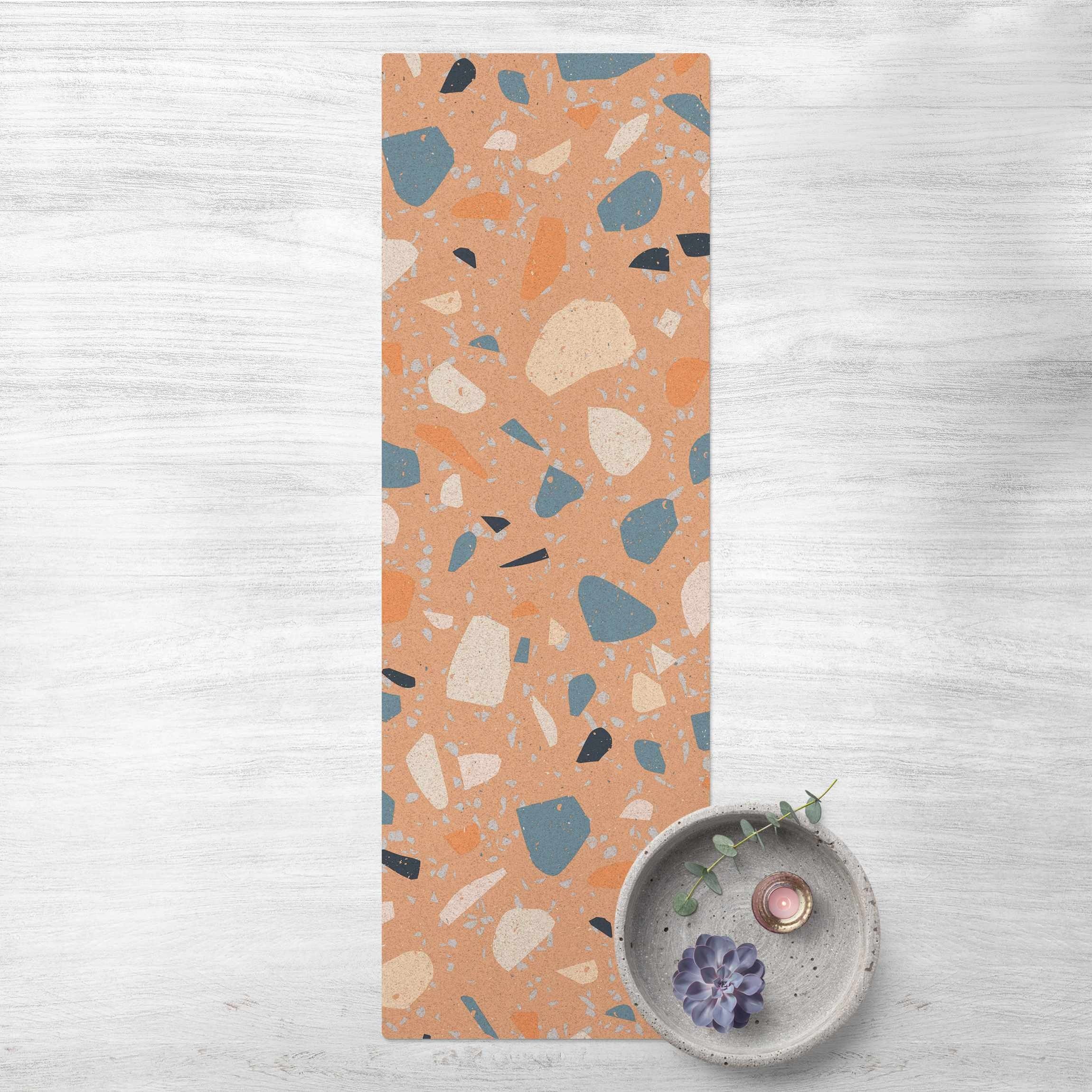 Bilderdepot24 Läufer Teppich Kork Flur Küche Muster Terrazzo lang modern funktional