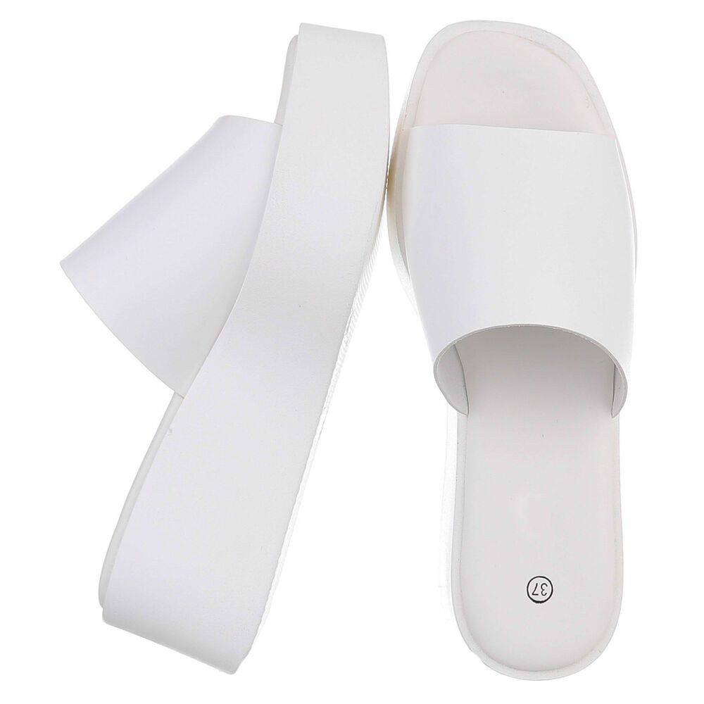 Ital-Design Plateauschuh mit offener Zehenpartie für Damen Plateausandaletten (91409158) Keilabsatz/Wedge Keilsandaletten in Weiß
