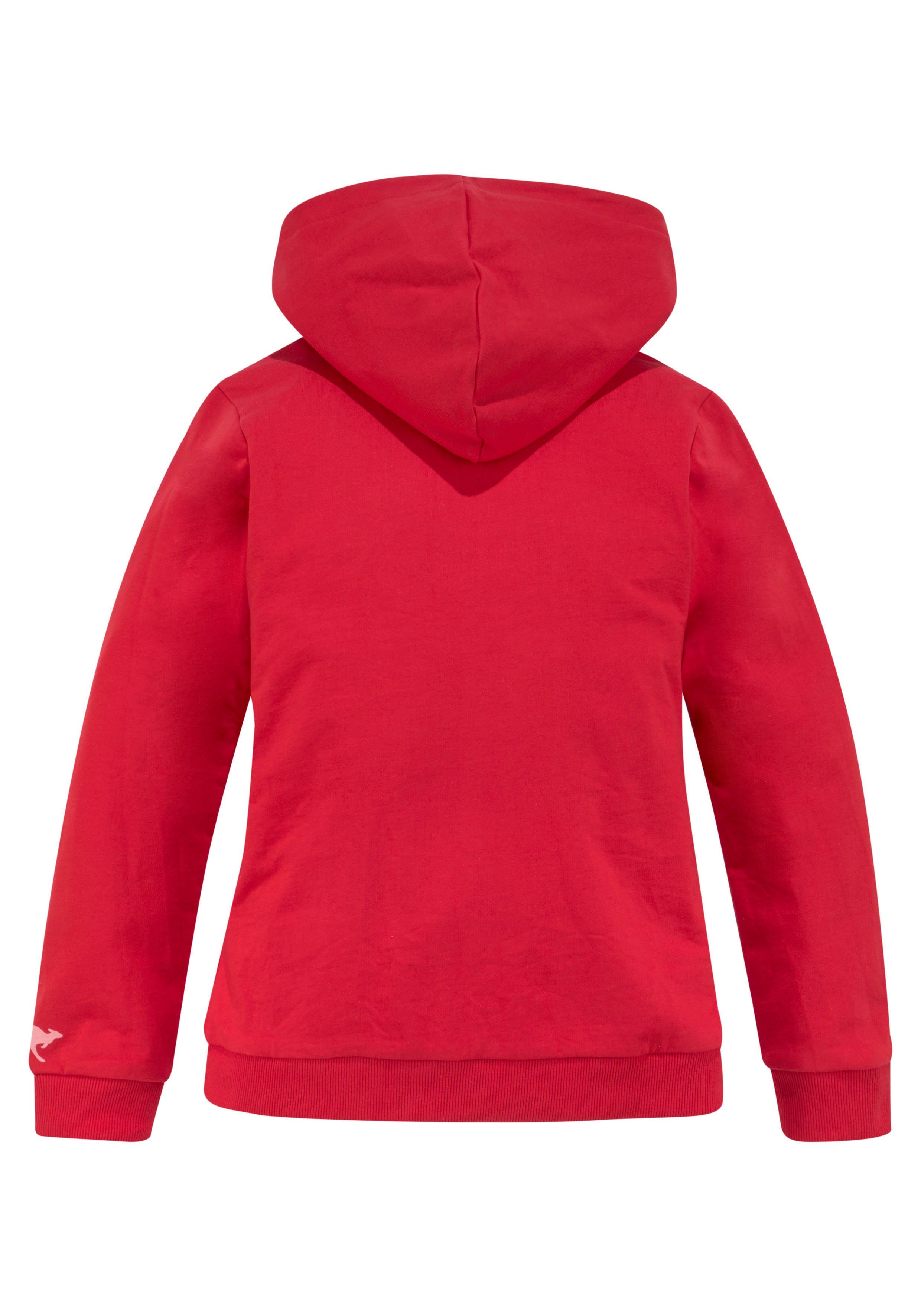 KangaROOS Kapuzensweatshirt Hoodie mit Logoprint Langarm, bedruckt, aus Sweatware mit Baumwolle, mit Kängurutasche