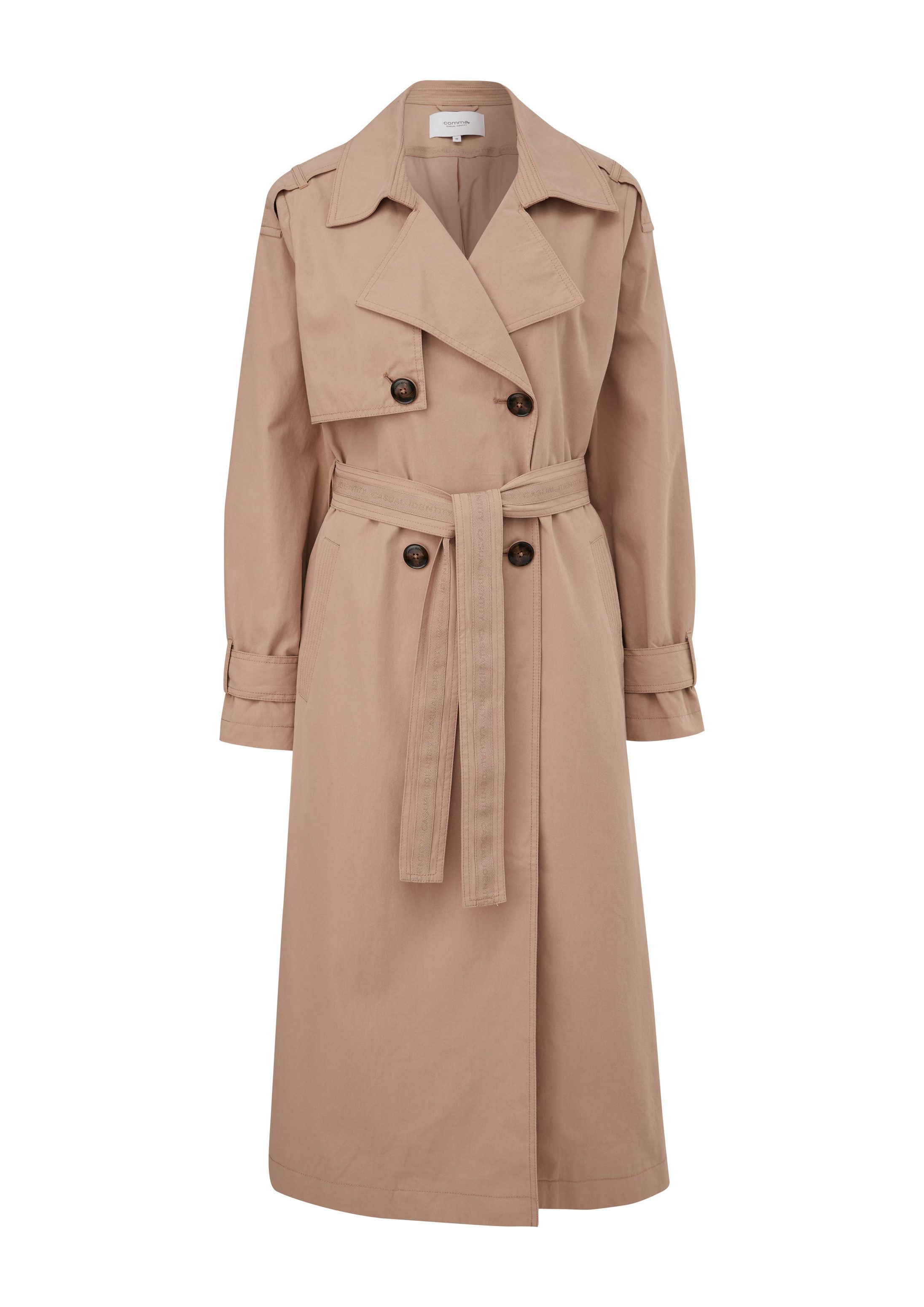 comma Funktionsmantel Outdoor-Mantel Trenchcoat mit Bindegürtel