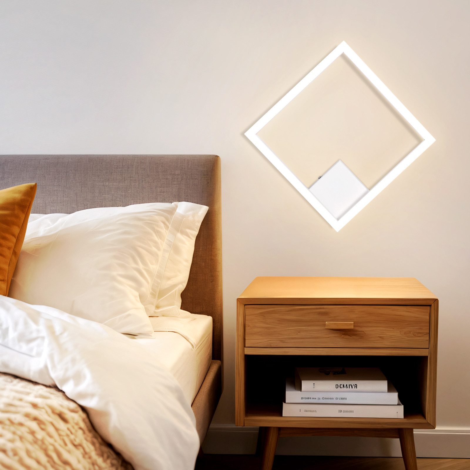 ZMH LED Deckenleuchte Wohnzimmer Schwarz/Weiß Quadratisch Flurlampe Modern 3000K Küche, Einfache Installation, LED fest integriert, Warmweiß, Hochwertiger Lichtstreifen Augenschutz Schlafzimmerlampe