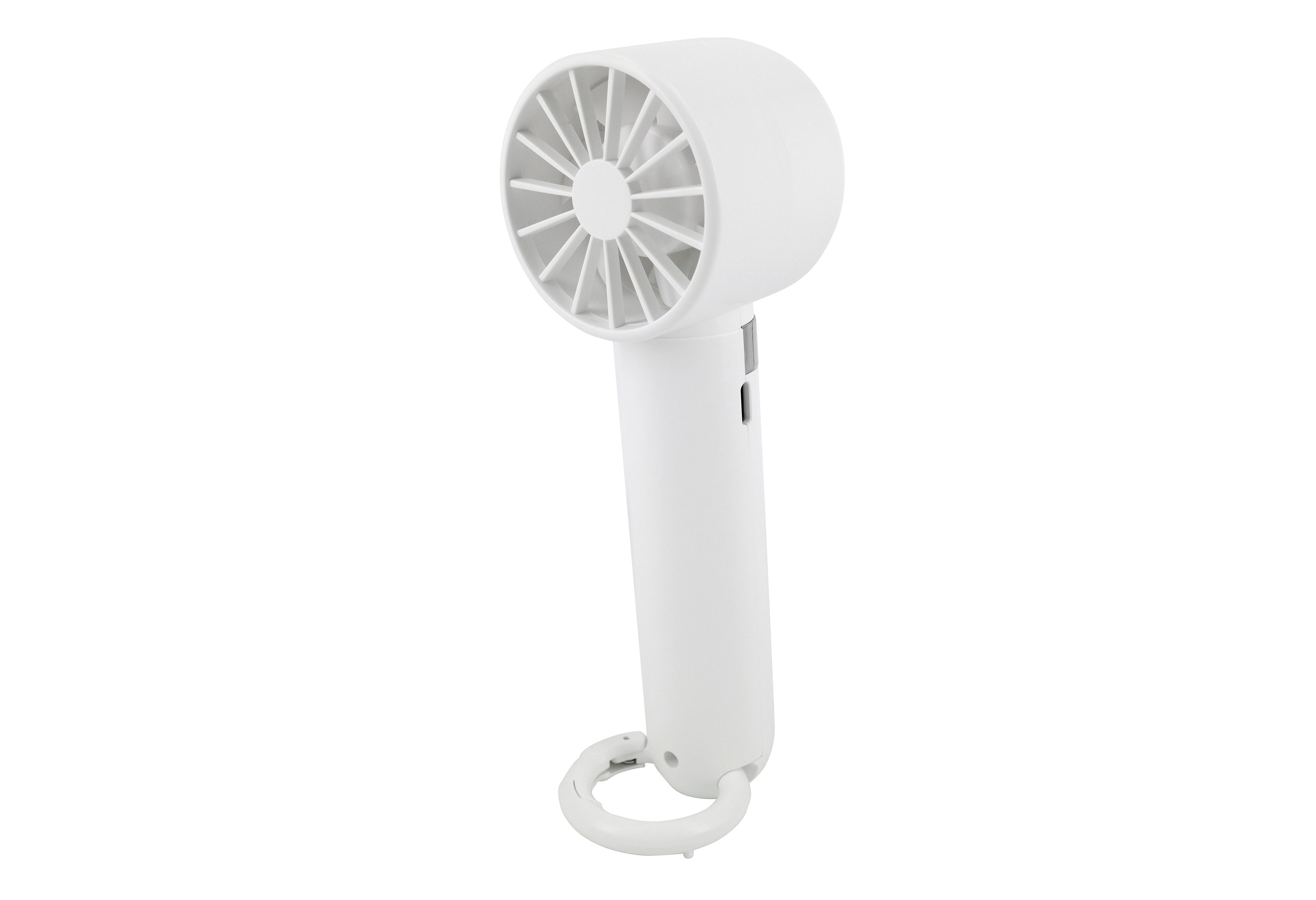 PowerSmart Handventilator Kühlfunktion, Karabinerhaken & Tischventilator, 2000mAh Akku