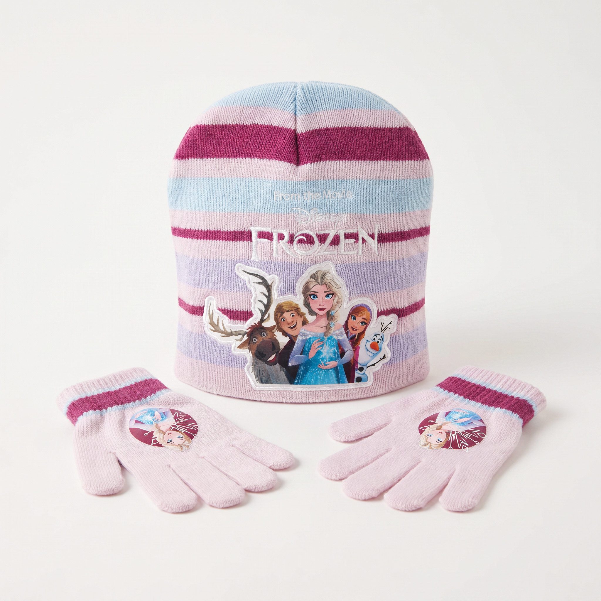 Disney Schlupfmütze Disney Die Eiskönigin Elsa Kinder Herbst Wintermütze plus Handschuhe (2-St) Gr. 53 bis 55