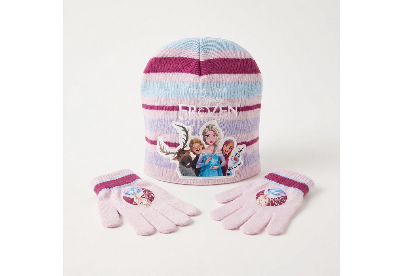 Disney Schlupfmütze Disney Die Eiskönigin Elsa Kinder Herbst Wintermütze plus Handschuhe (2-St) Gr. 53 bis 55