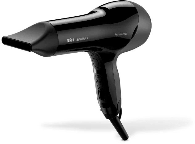 Braun Haartrockner Braun Satin Hair 7 SensoDryer, 2000 W, Thermosensor mit  aktiver Temperaturkontrolle, 4 Temperatur-/ 2 Luftstrom-Einstellungen inkl.  Kaltstufen und Düse