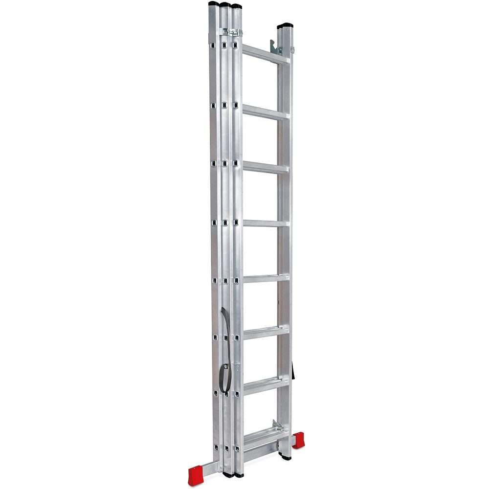 BRB-Lagertechnik Multi-purpose ladder, aluminum multi-purpose ladder with 3x 8 rungs, very stable professional ladder for versatile applications
