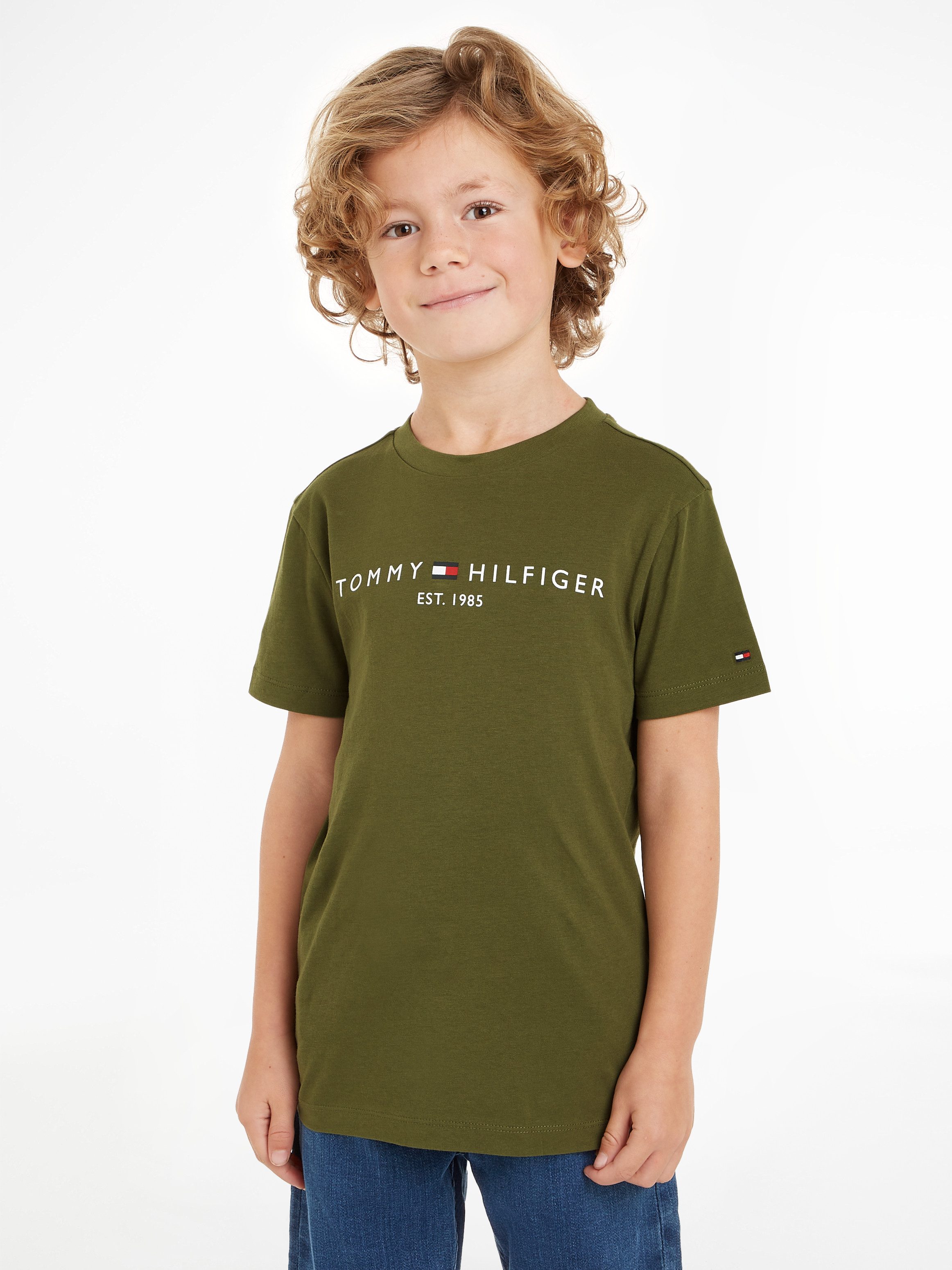 Tommy Hilfiger Kurzarmshirt U ESSENTIAL TEE S/S Kinder bis 16 Jahre mit Logostickerei
