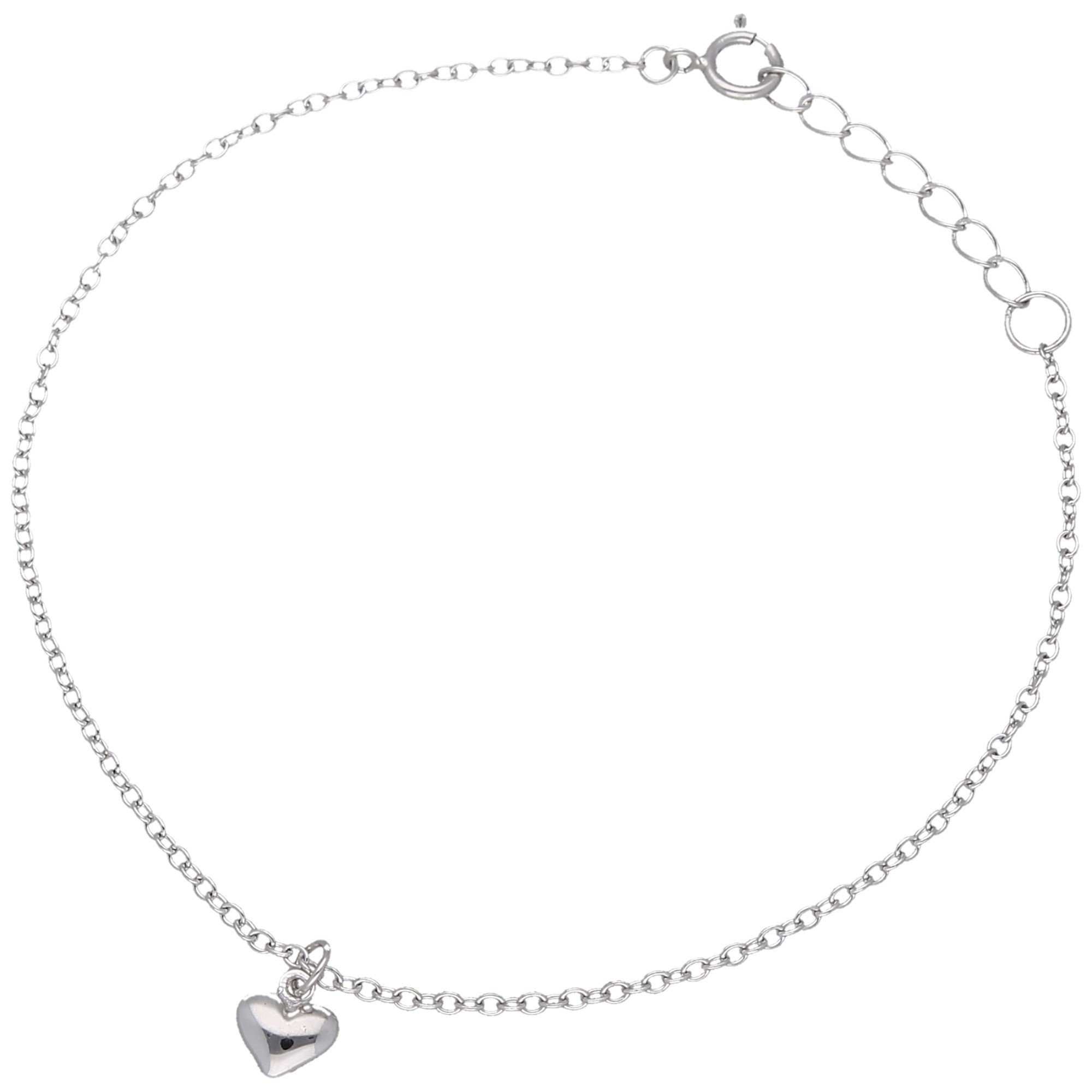 Armband mit Herz Anhänger, Silber 925