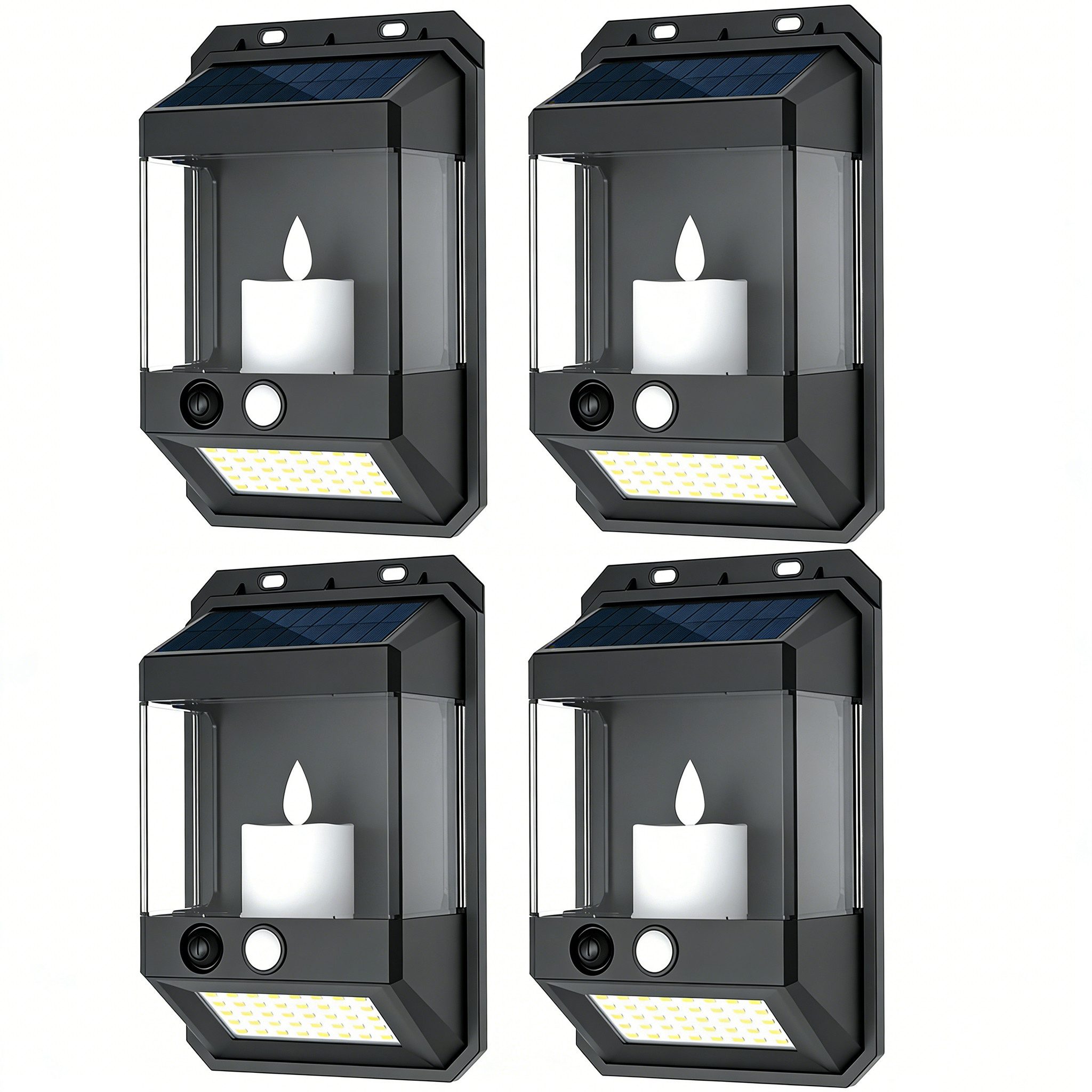 ibettertec LED Solarleuchte Solar Außen-Wandleuchte LED Solarlampe mit Bewegungsmelder, LED fest integriert, Warmweiß, Solar Wandleuchte für Wand, Flur & Garten 3 Modi IP65 Wasserdicht