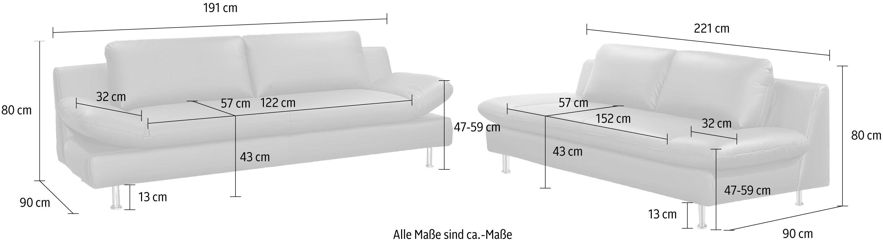 PLACES OF STYLE Polstergarnitur »Redding«, (Set, 2-tlg), bestehend aus 2- und 3-Sitzer-Otto