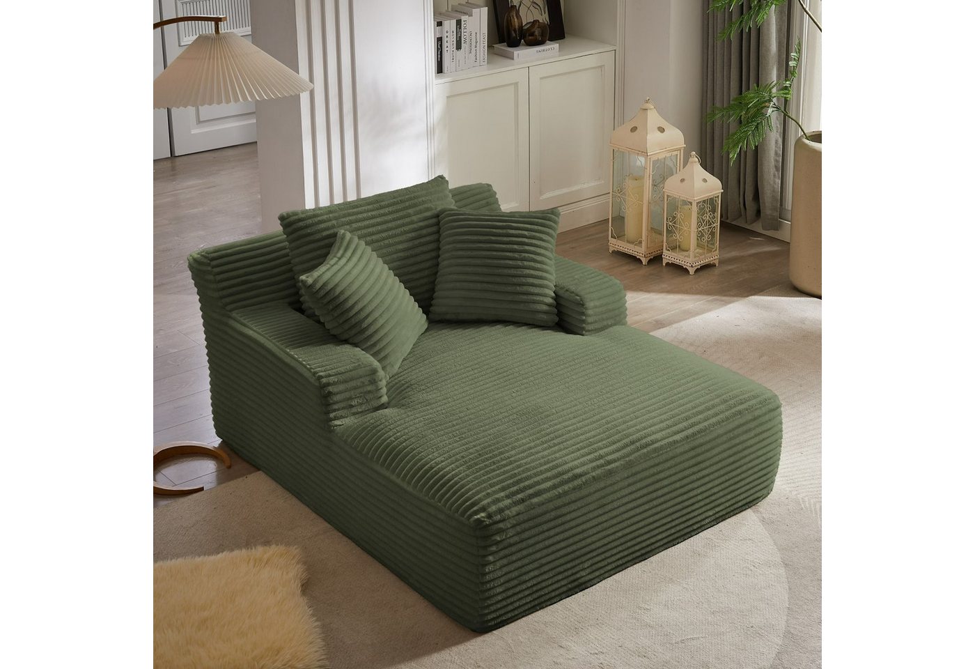 ANYSUN Sofa Cord-Schlafsofa mit 2 Kissen,Bequemes Einzelsitz-Bodensofa,Loungesofa, Relaxsessel Cord,Sessel,Loungesessel Cord,Lesesessel bequem, fur Wohnzimmer, Büro & Wohnung,Apartment,ohne Montage
