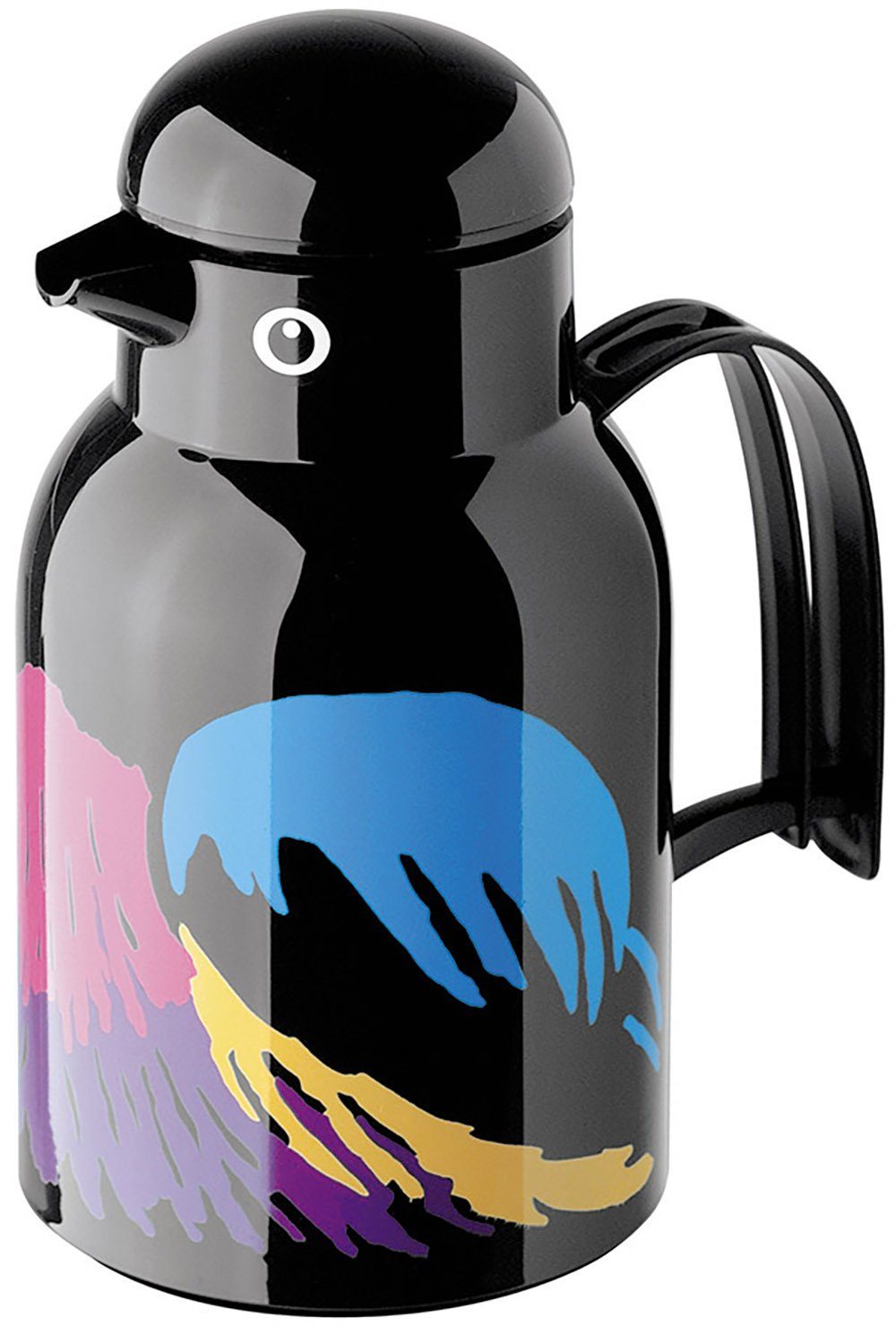 Helios Isolierkanne Thermo-Bird, 1.0 l, mit Tier-Print schwarz/Paradiesvogel