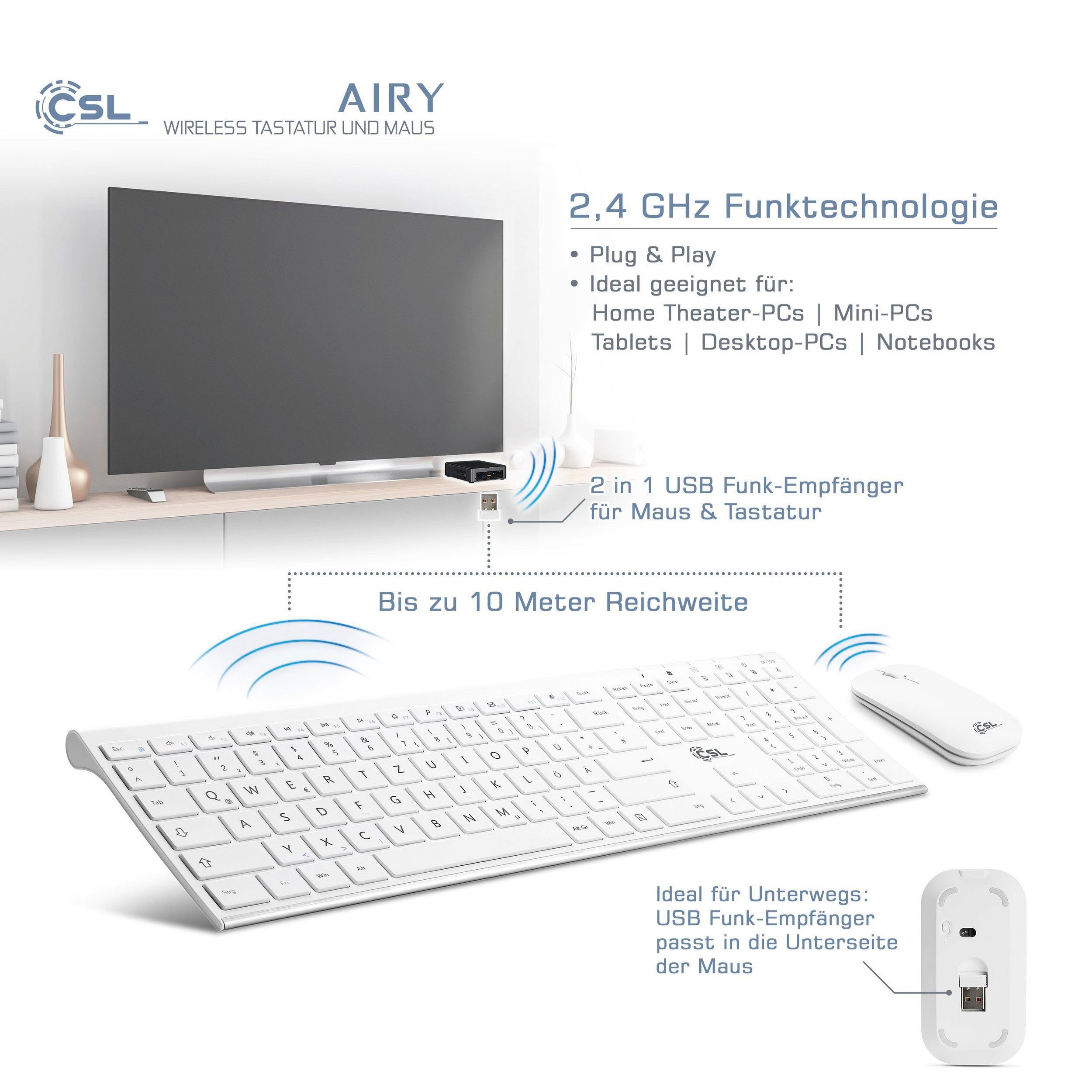 CSL AIRY Tastatur- und Maus-Set