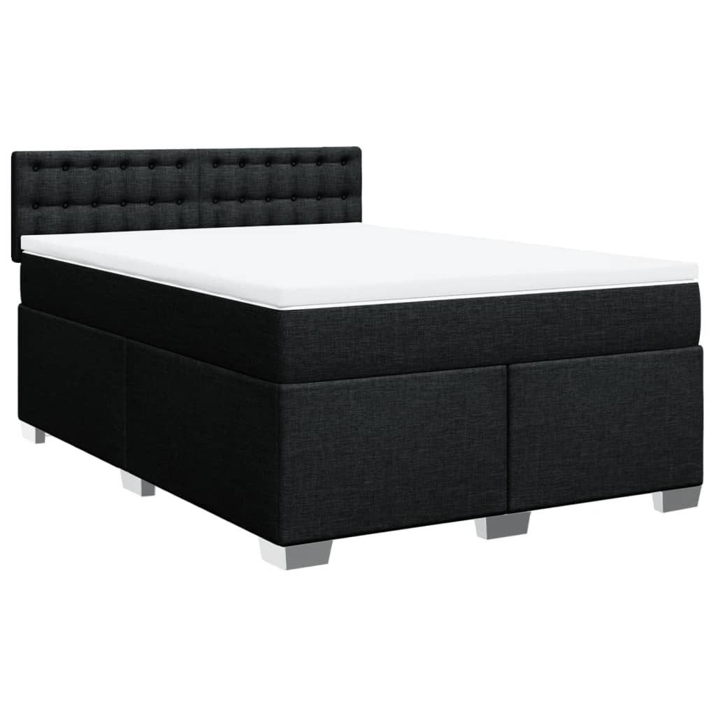 vidaXL Bett Boxspringbett mit Matratze Schwarz günstig online kaufen