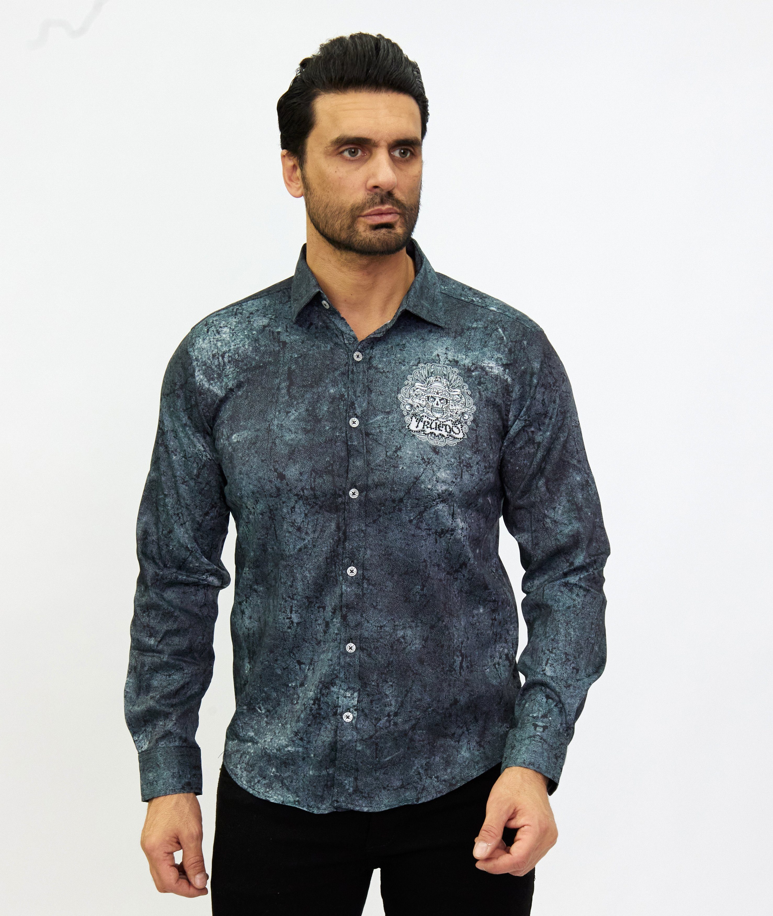 TRUENO Langarmhemd Extravagantes Strass Hemd mit günstig online kaufen