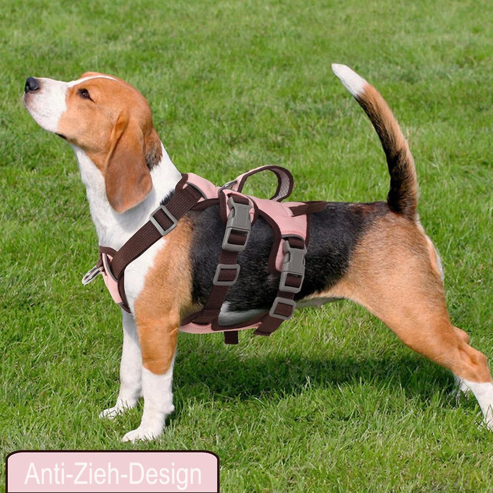 Ledander Hunde-Geschirr Hundegeschirr, reflektierendes Geschirr, verstellbares, bequem gepolstertes Alltagsgeschirr für Spaziergänge und Hunderennen