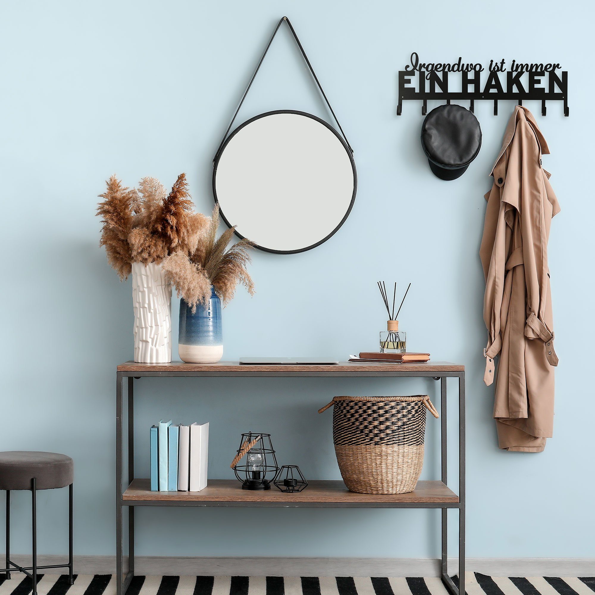 CEPEWA Garderobenleiste Garderobenleiste "Haken" 70x5x25cm Spruch 8 Haken