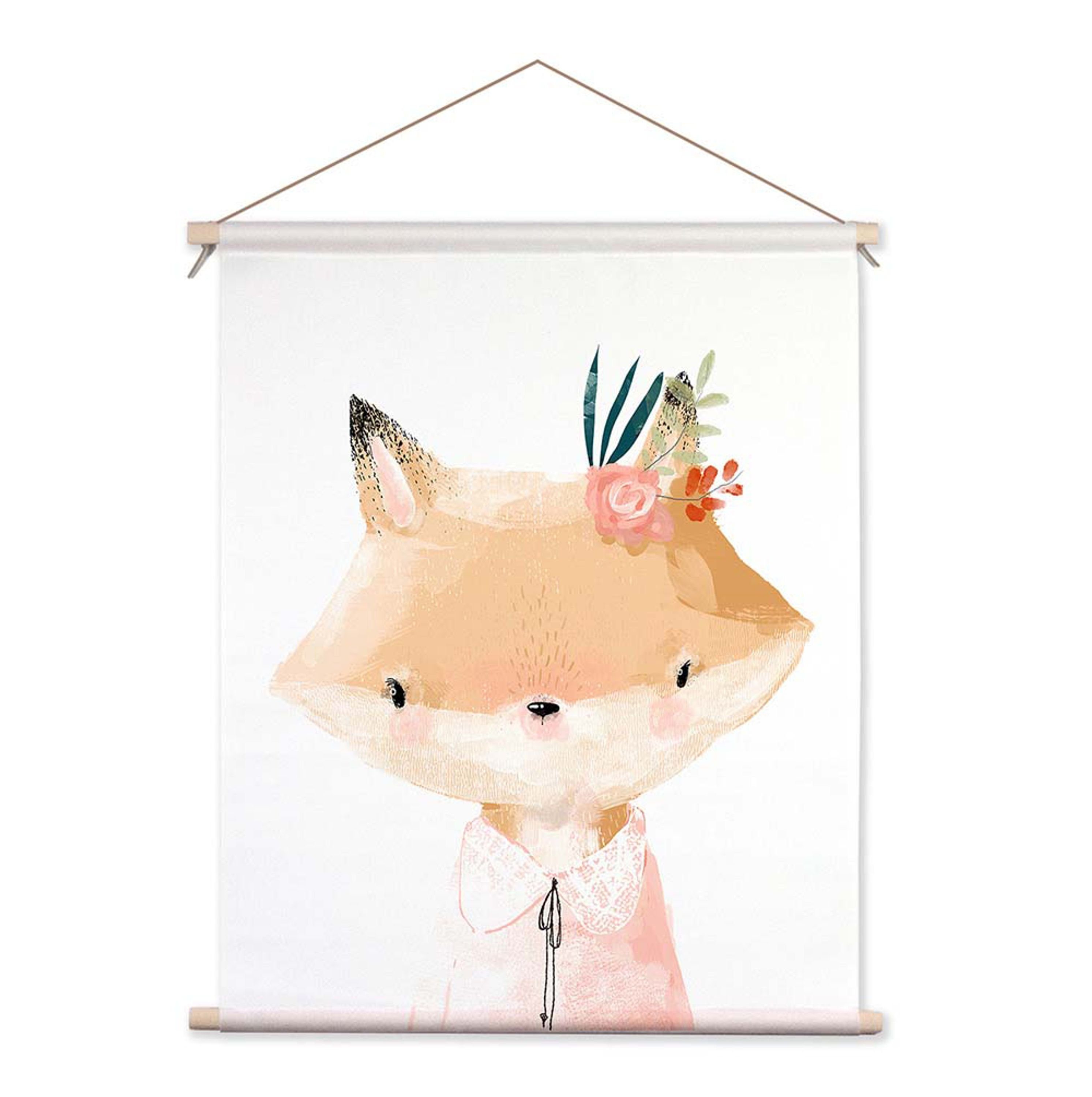 artissimo Poster Textil-Poster 40x50cm Bild Wandteppich Kinderzimmer Babyzimmer Fuchs, Kinderbild: Tierbabys I