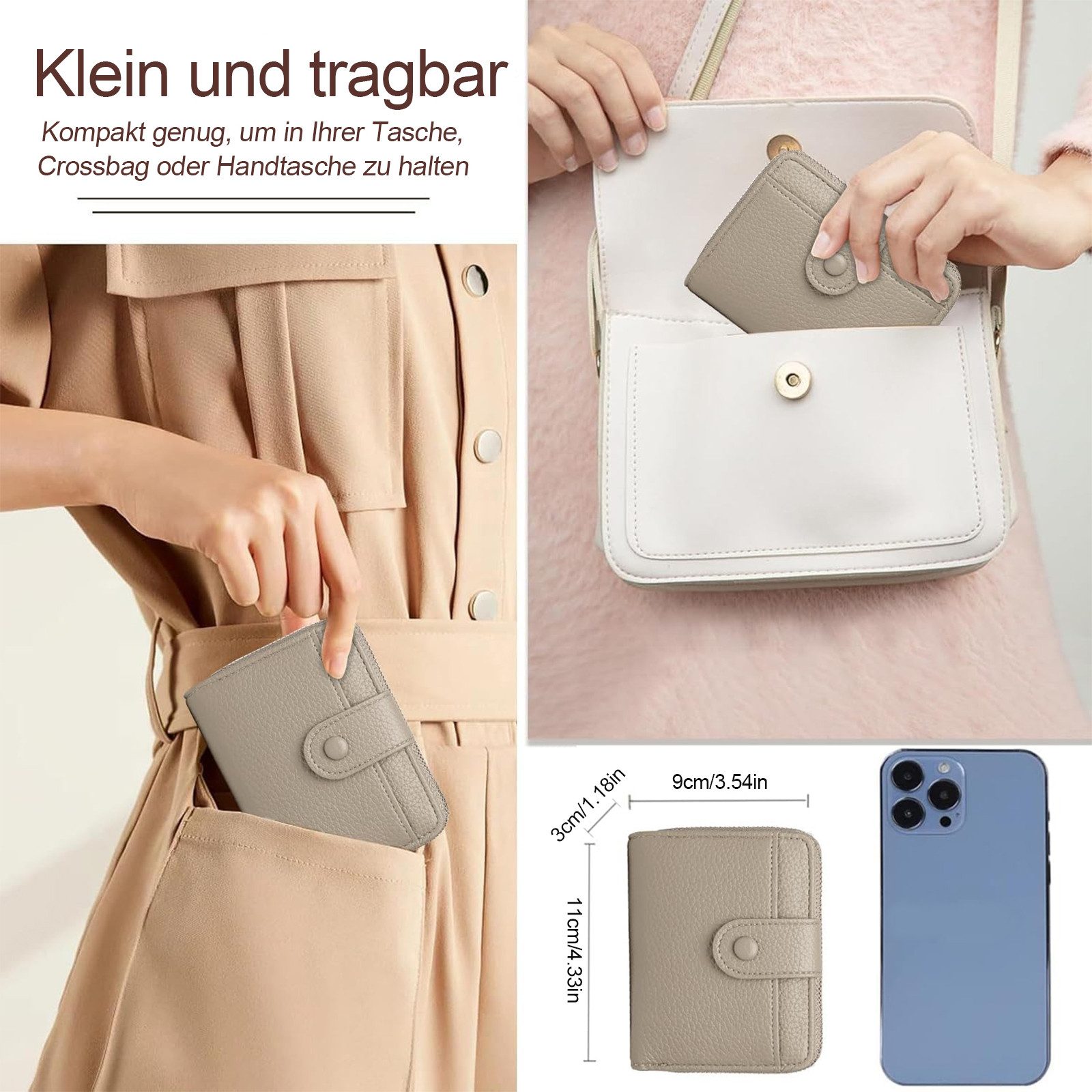 REDOM Geldbörse Portemonnaie klein mit RFID-Schutz Mini Brieftasche Kartene günstig online kaufen