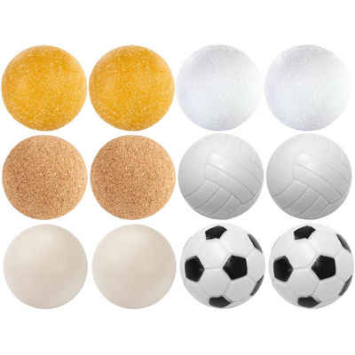 GAMES PLANET Spielball Games Planet Kickerbälle Mischung, 6 oder 12 Stück (Set), 6 unterschiedliche Sorten (Kork, PE,PU, Kunststoff), Durchmesser 35mm, Tischfussball Kickerbälle, Ball