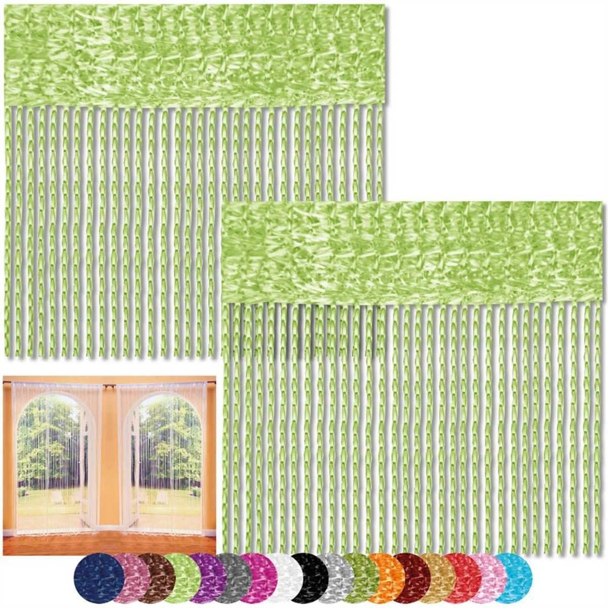 Bestlivings Fadenvorhang (2 St), Stangendurchzug, halbtransparent, Fadengardinen mit Stangendurchzug, Vorhang
