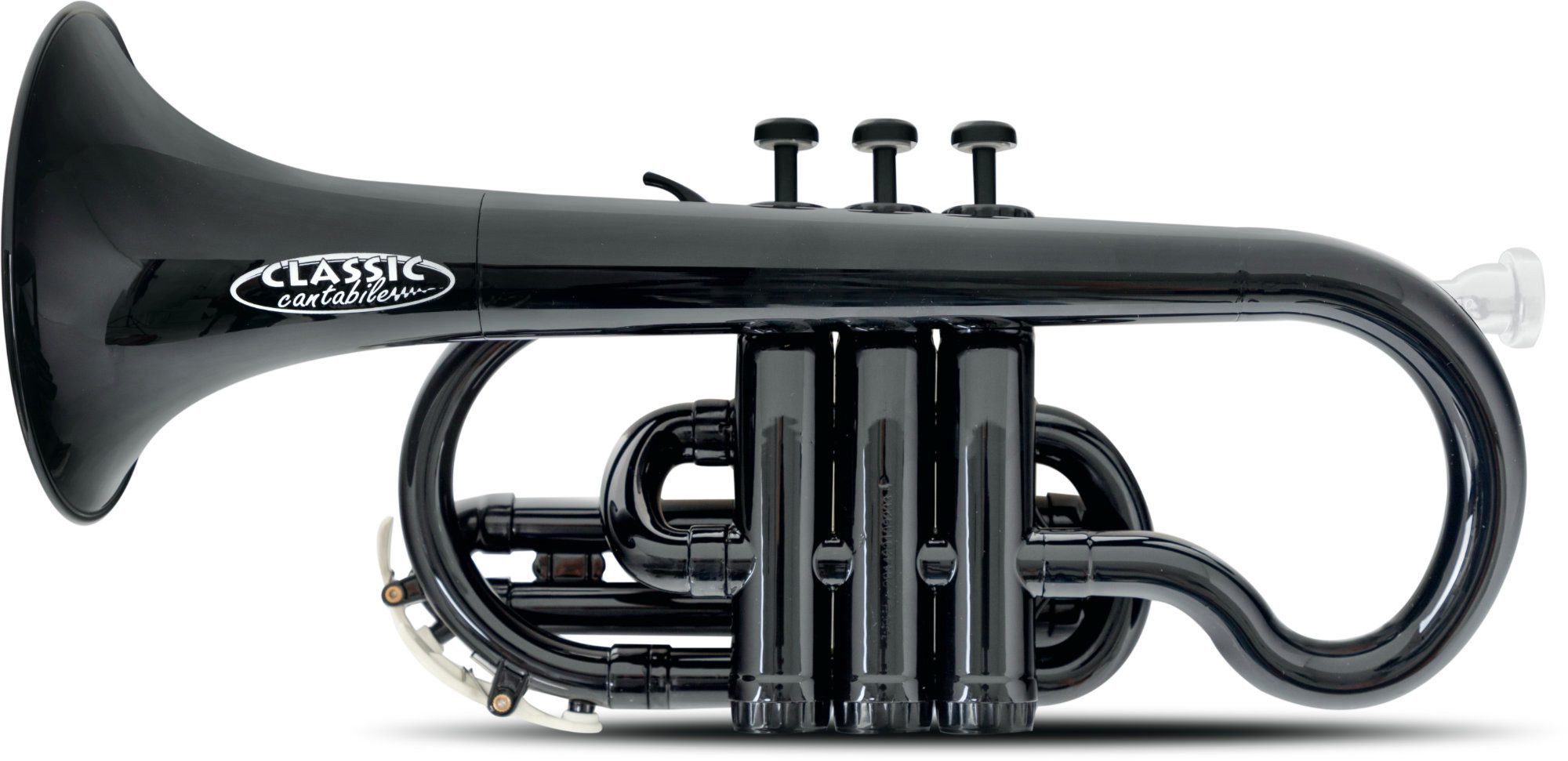 Classic Cantabile Kornette MardiBrass Kunststoff Bb-Kornett Schwarz Bb, inkl. Mundstück und Gigbag, Perinet-Ventile aus beschichtetem Aluminium, Bohrung: 14,5 - 16,8 mm