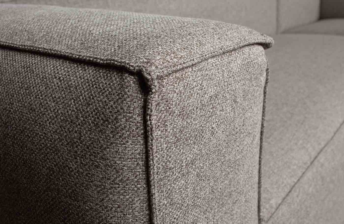 WOOOD Ecksofa Bean Stoff, links Hellgrau