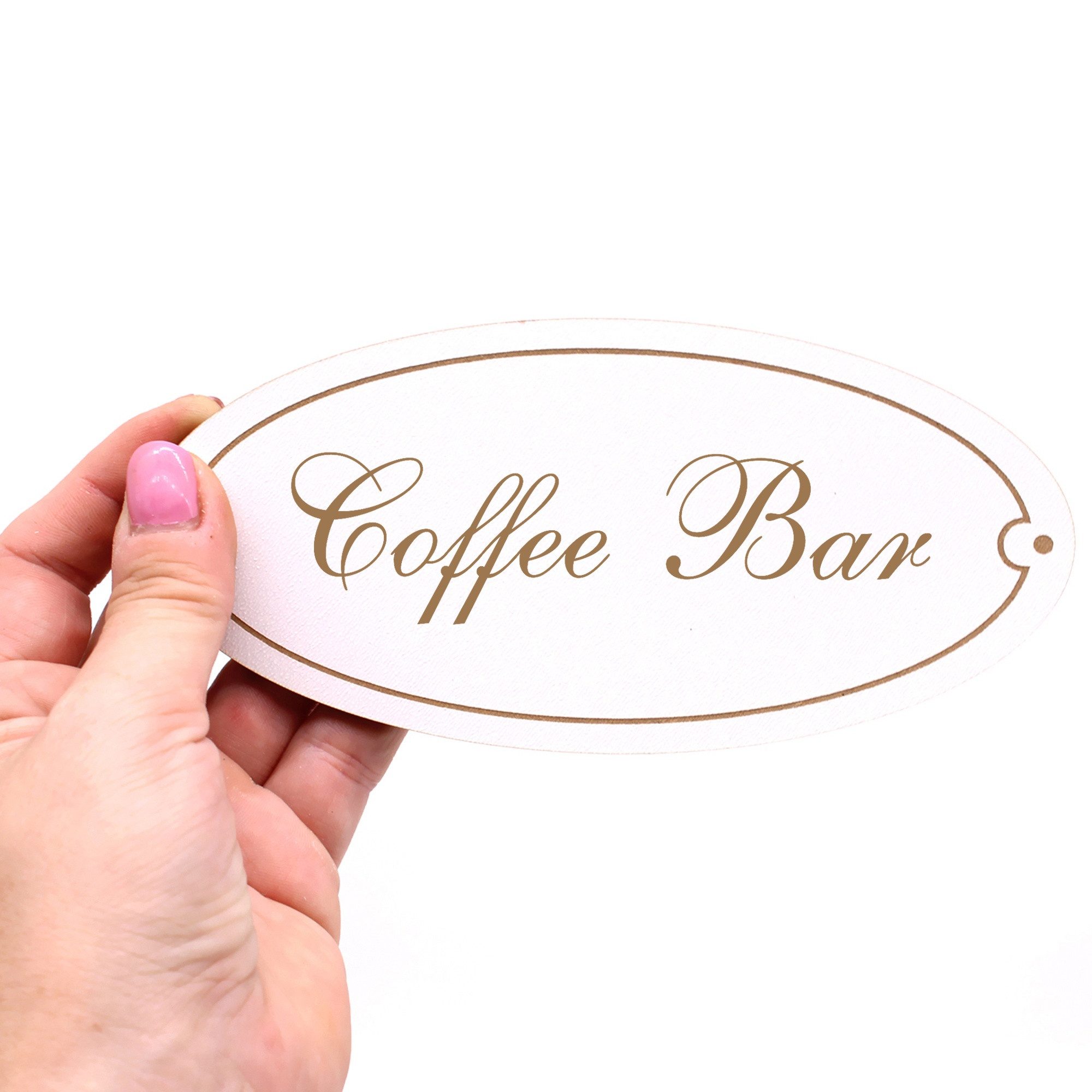 Dekolando Hinweisschild Türschild Oval - Coffee Bar - Schild 15 x 7 cm - Schilder Türschilder, (1 St)