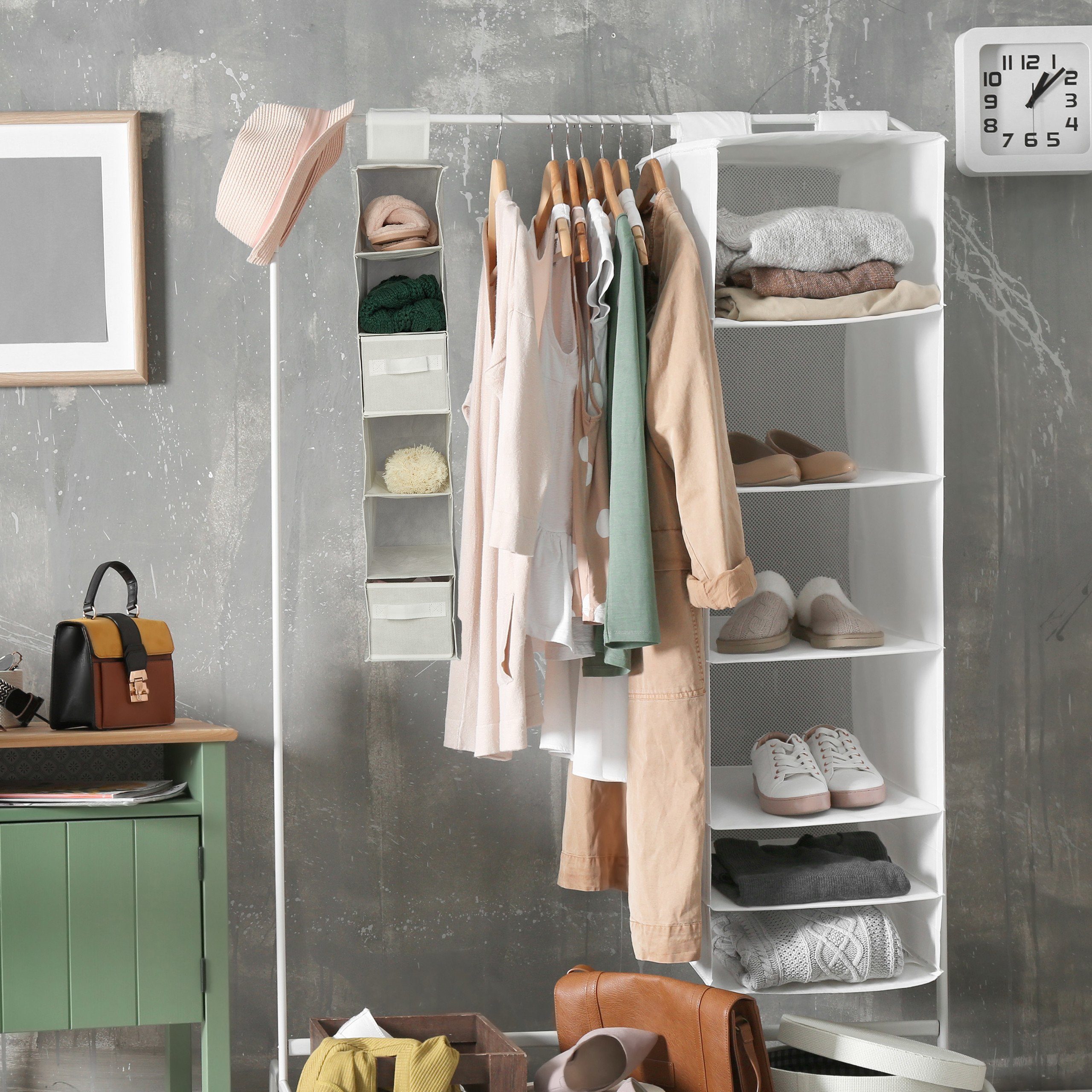 relaxdays Hängeregal für Kleiderschrank, Weiß günstig online kaufen