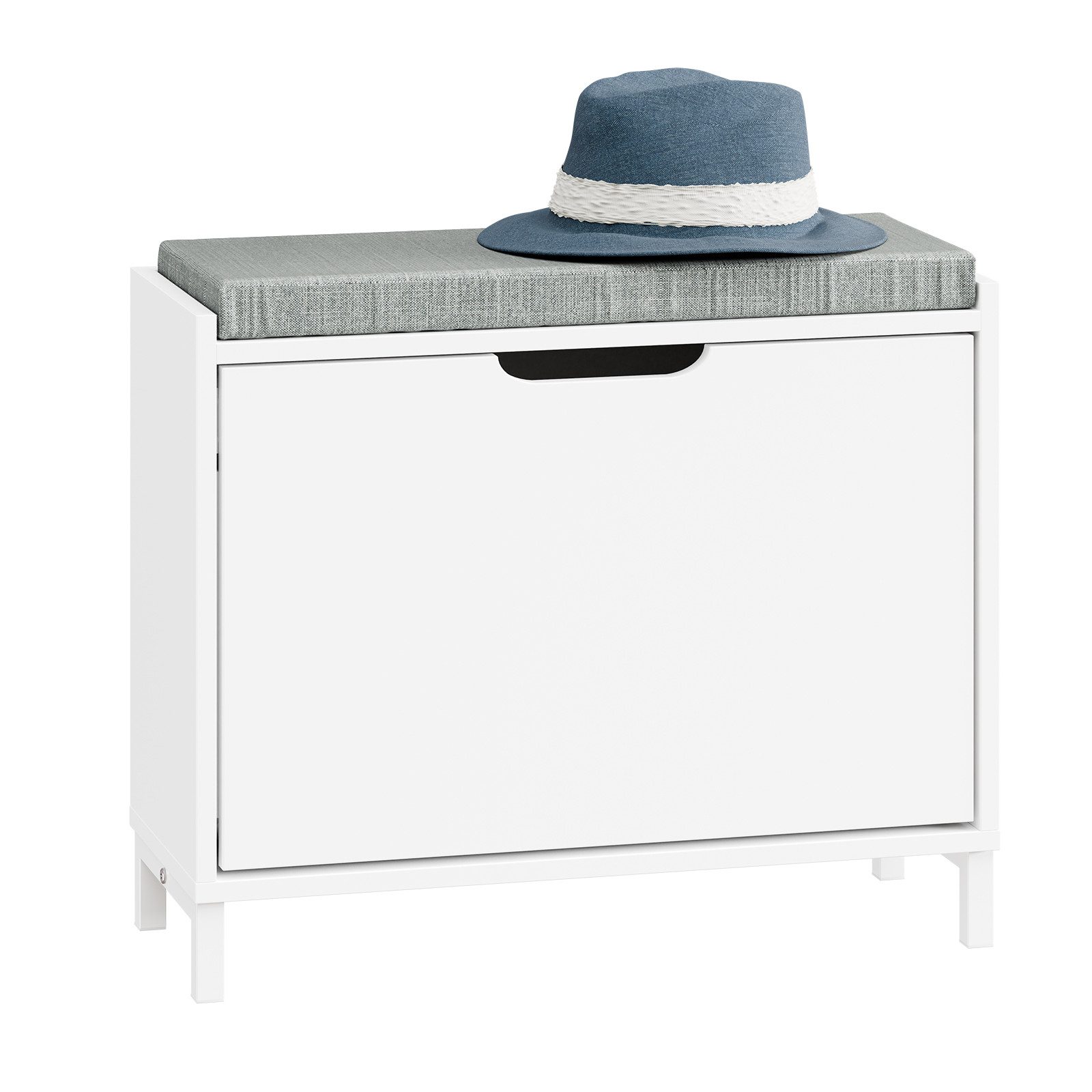 SoBuy Schuhkipper FSR151, Kommode Hoch, Flurschrank für Diele, Flur, Platzsparend, Schuhschrank mit Klappen Schuhregal schmal Schuhkommode Schuhablage