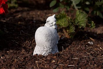 Stone and Style Gartenfigur Steinfigur Grabschmuck Katze " Danke für die schöne Zeit "