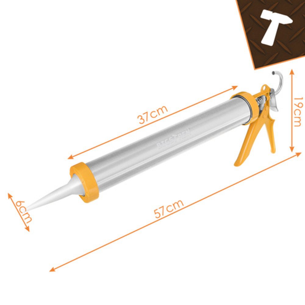 BIGSTREN Bauschaumpistole Silikon-Kartuschenpistole 600 ml Bauschaumpistole, Spar-Set, 1-tlg., Fugenmasse, Inklusive 5 wechselbarer Düsen und 5 Spezialspateln