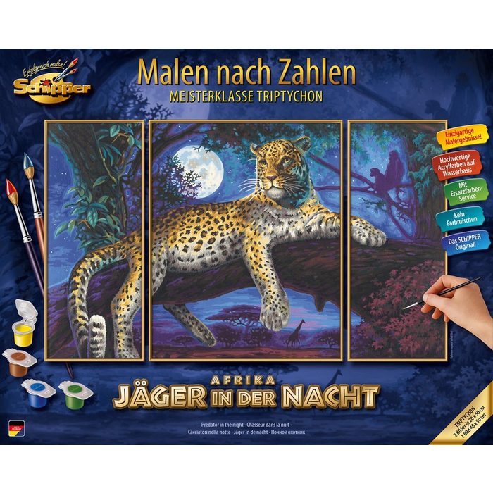 Schipper Malen nach Zahlen Meisterklasse Triptychon - Jäger in der Nacht Made in Germany
