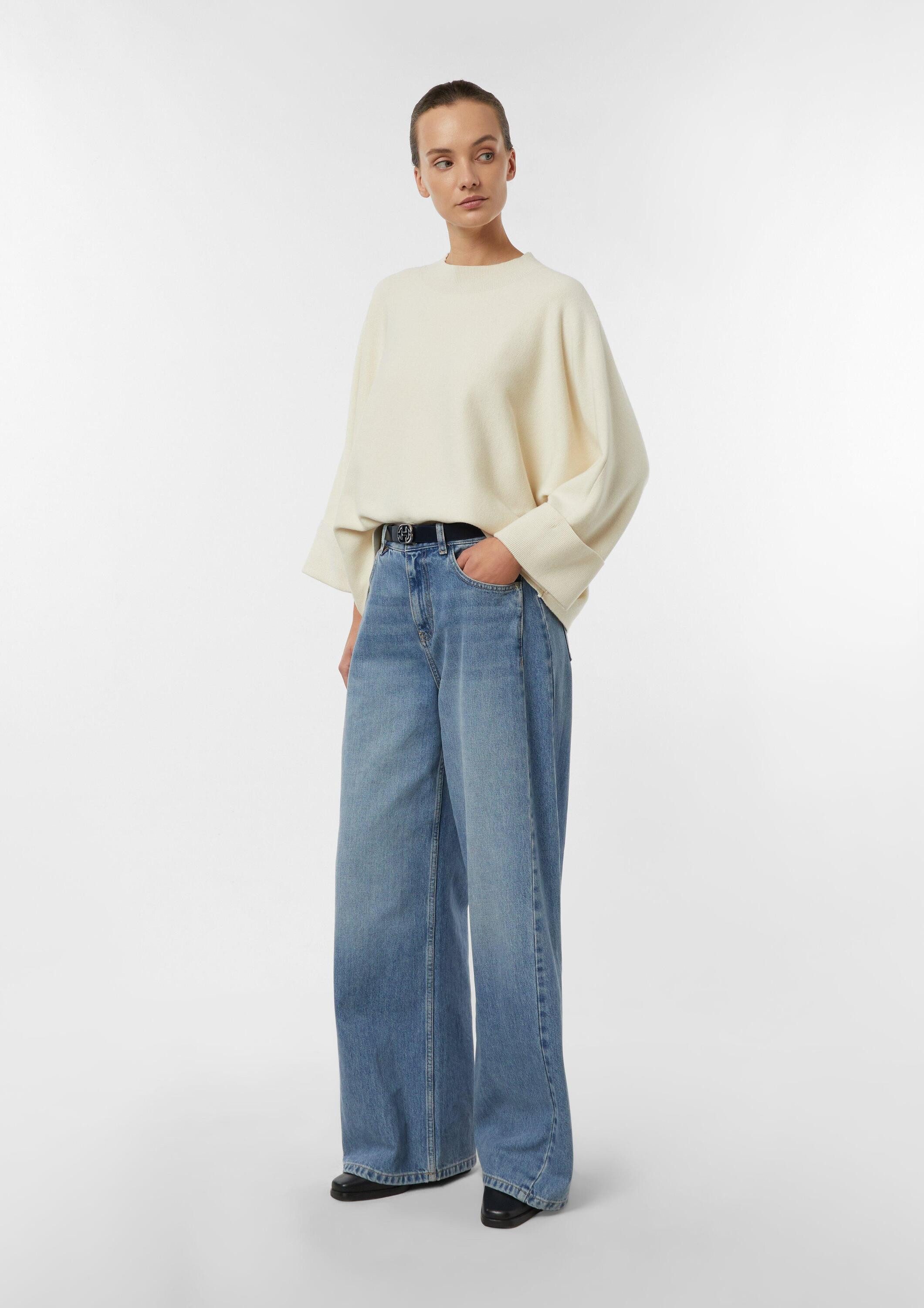 comma Poncho Indoor-Poncho Strickponcho mit Stehkragen