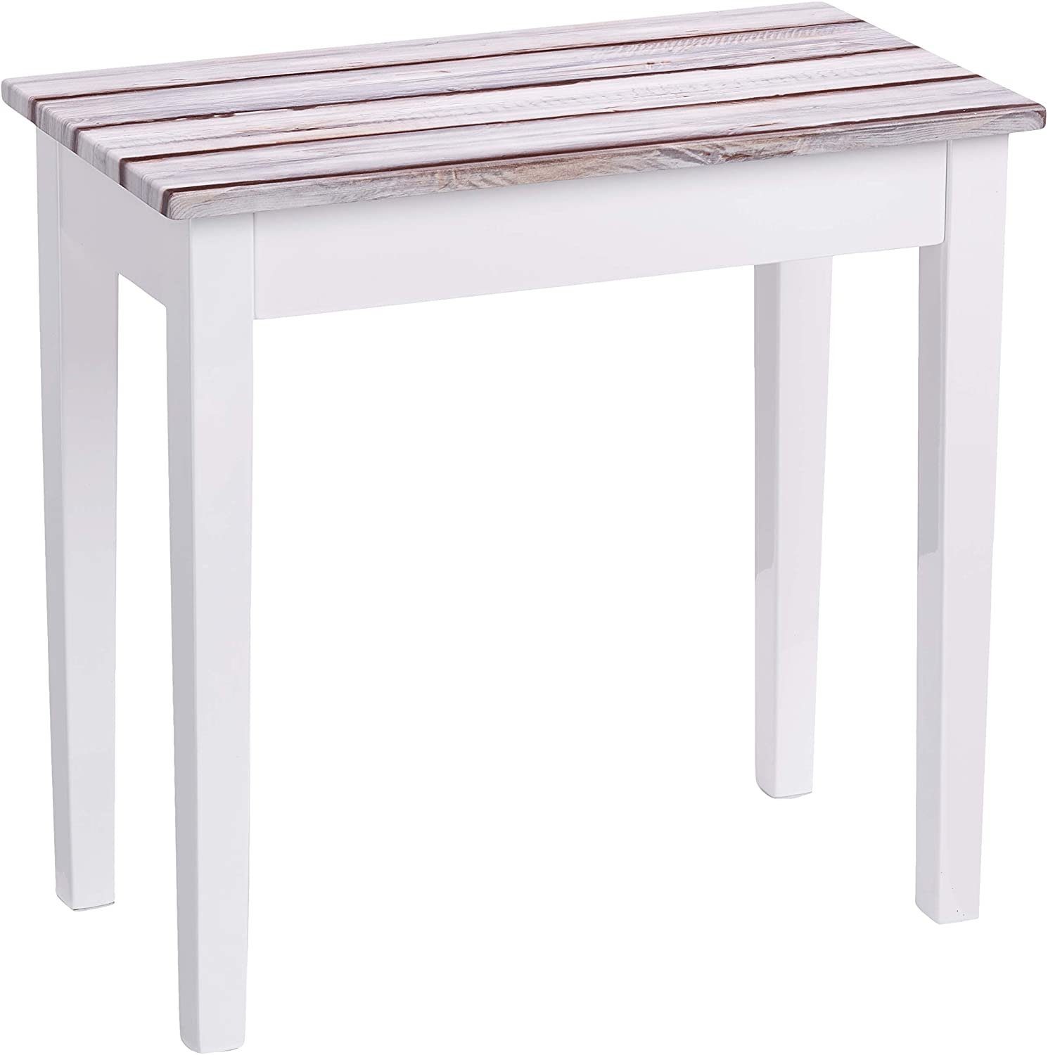 HAKU Beistelltisch Beistelltisch maritimo kiefer weiß-Sofatisch MDF-B 56 x H 52 x T 30 cm (1 Stück), Beistelltisch aus MDF, Sofatisch, Wohnzimmertisch