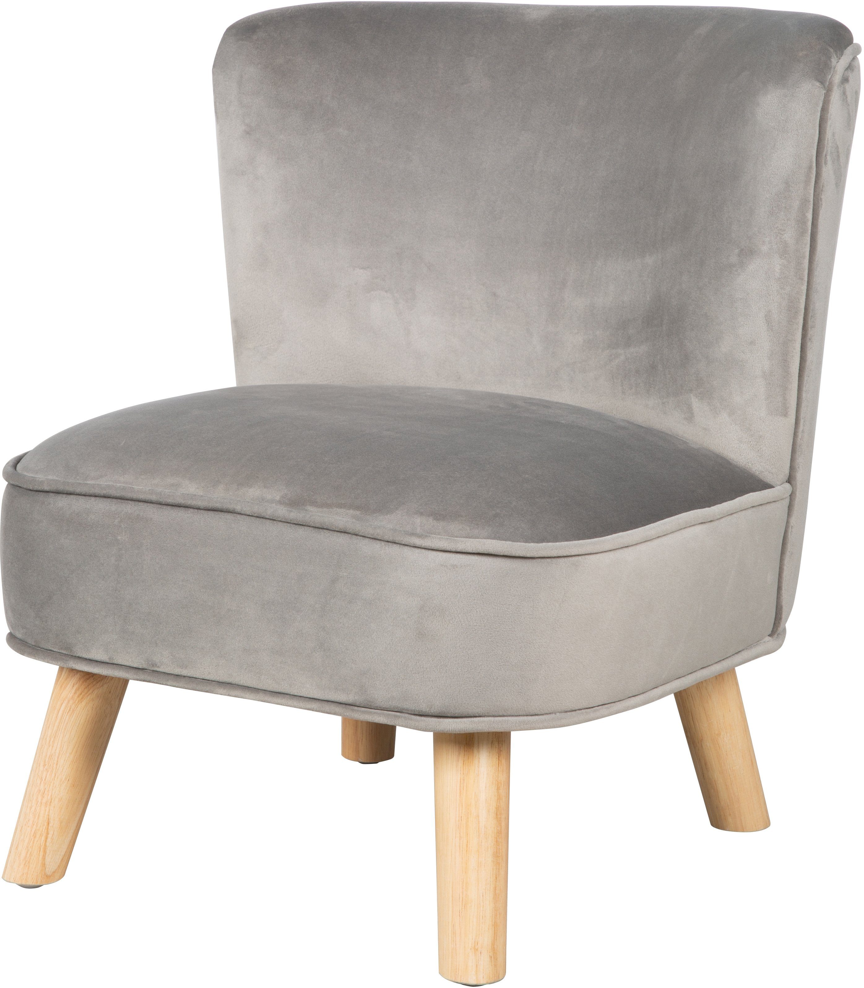 roba® Sessel Lil Sofa, mit Holzfüßen silbergrau | Einzelsessel